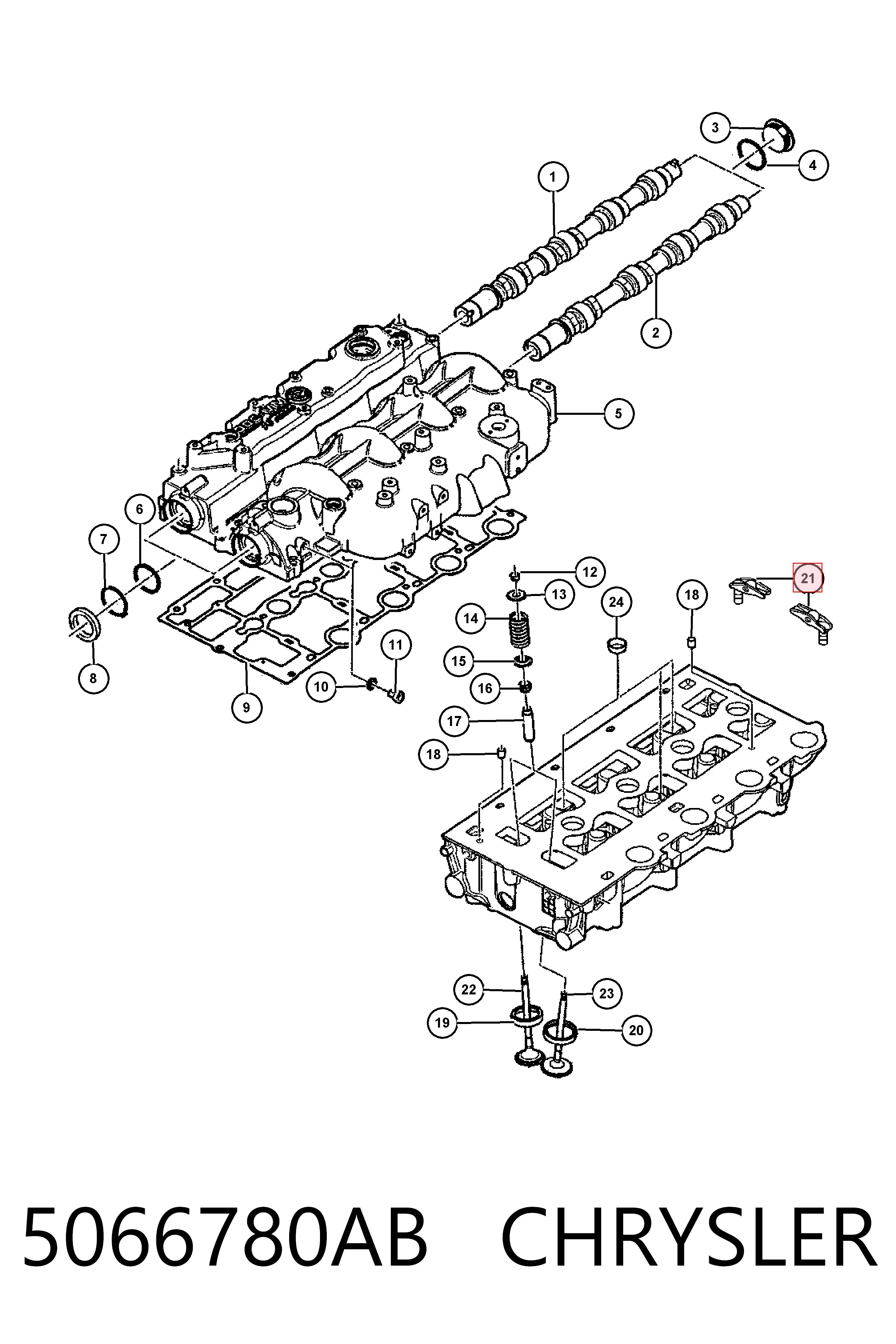 Рокер клапана Fiat/Alfa/Lancia K05066780AB ціна, від 18.44 USD