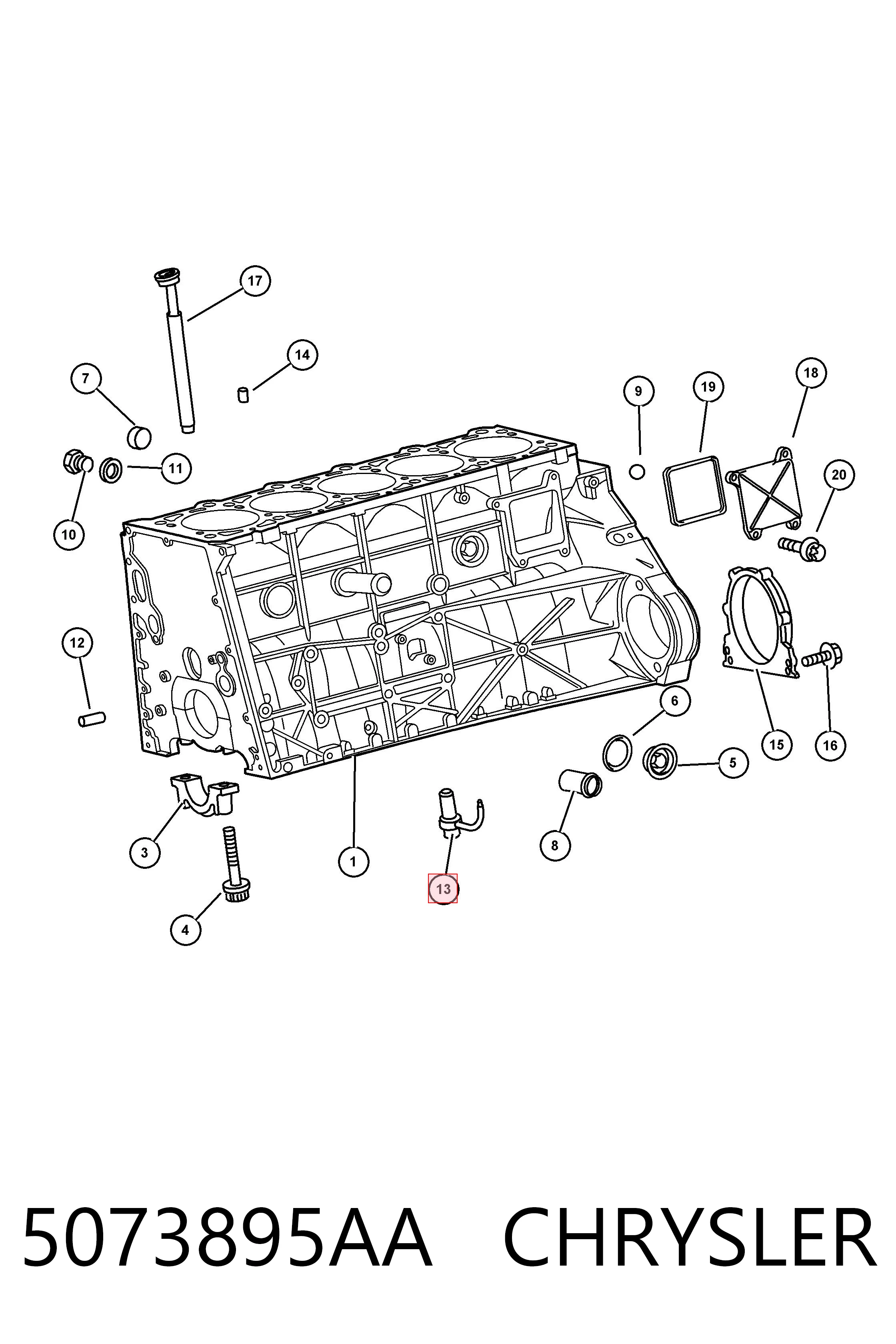 5073895AA Chrysler Форсунка масляна