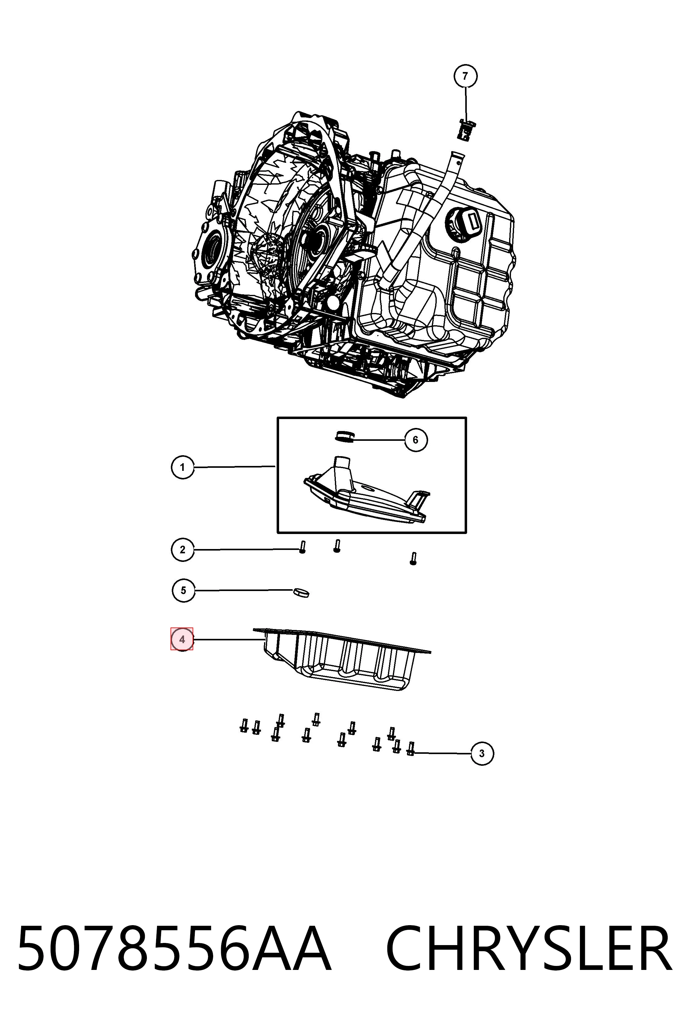 5078556AA Chrysler Піддон АКПП