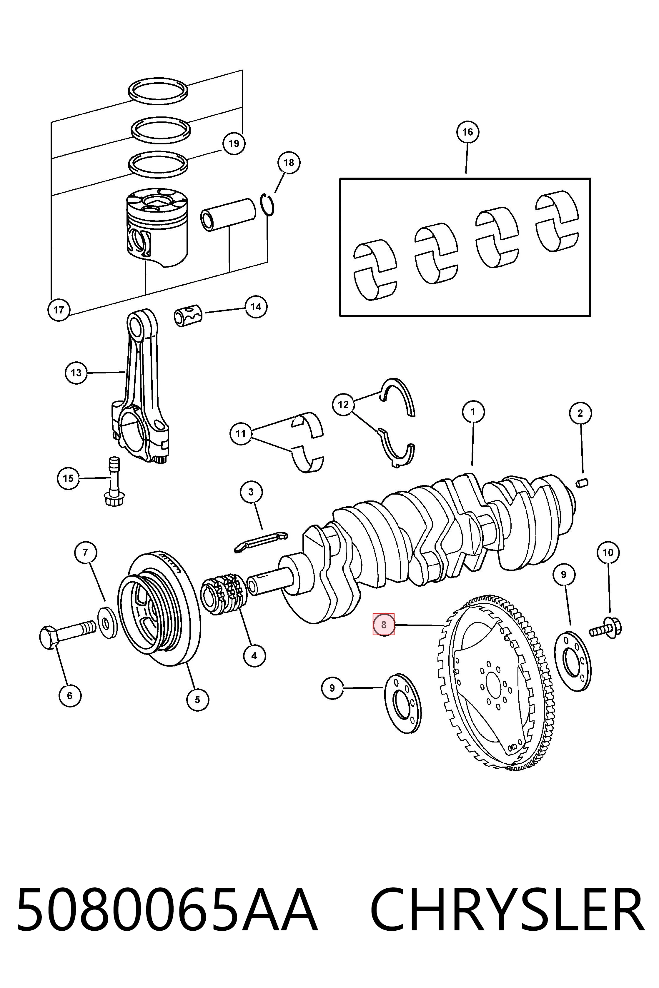 K05080065AA Fiat/Alfa/Lancia Демпферний маховик