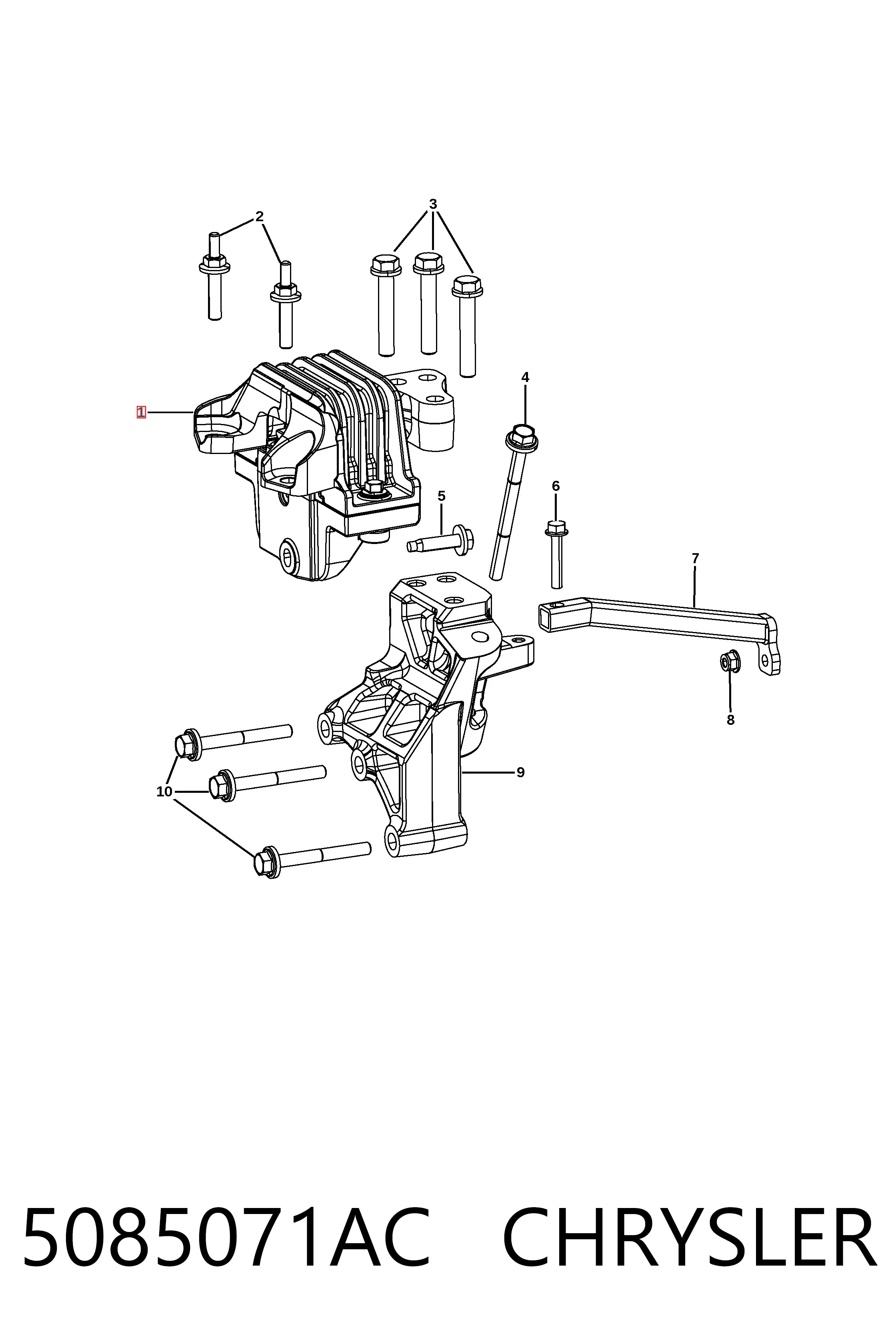 5085071AC Chrysler Опора кпп