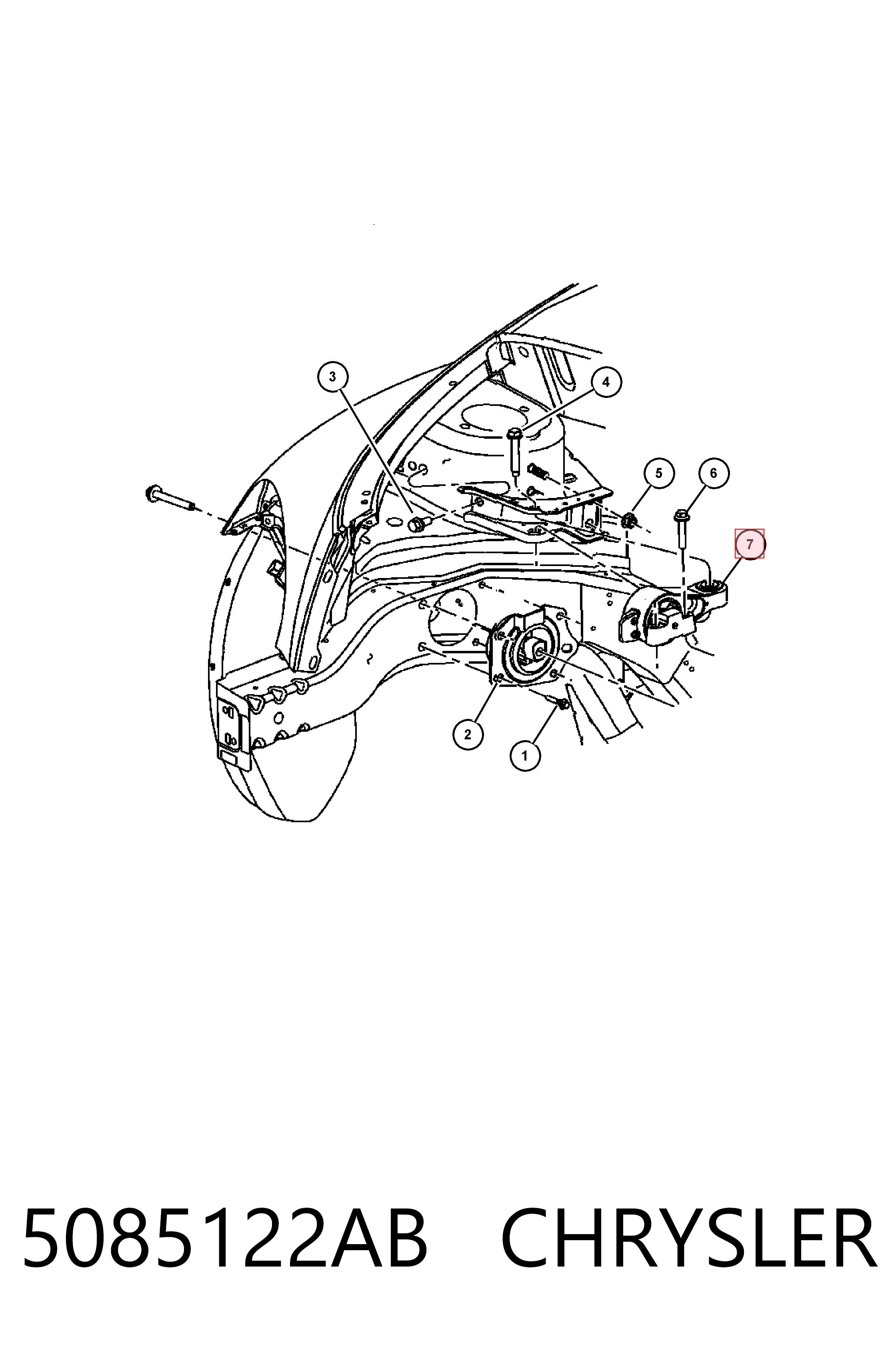 Подушка (опора) двигуна, ліва K05085122AB Fiat/Alfa/Lancia