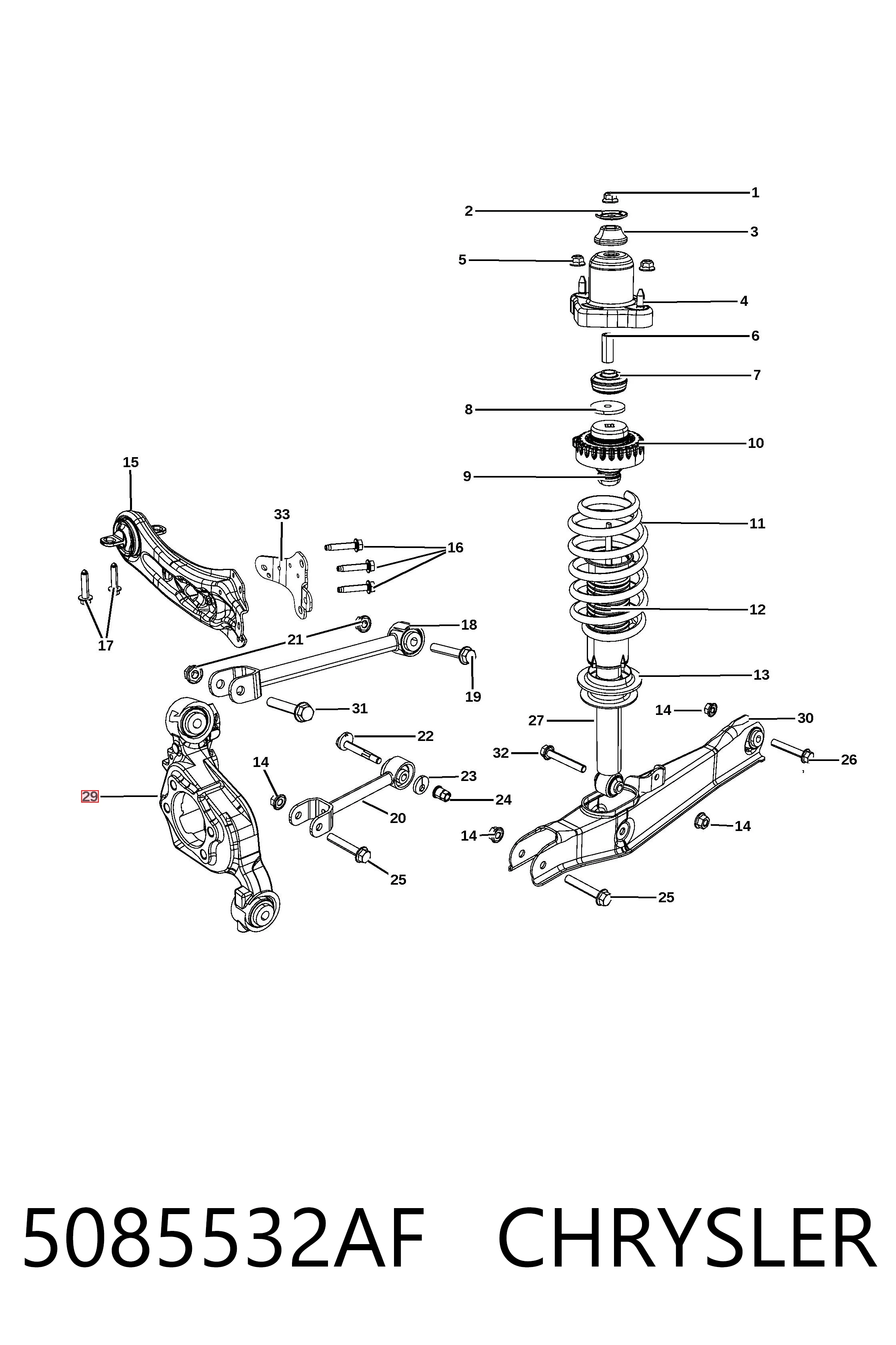 5085532AF Chrysler Цапфа поворотна права