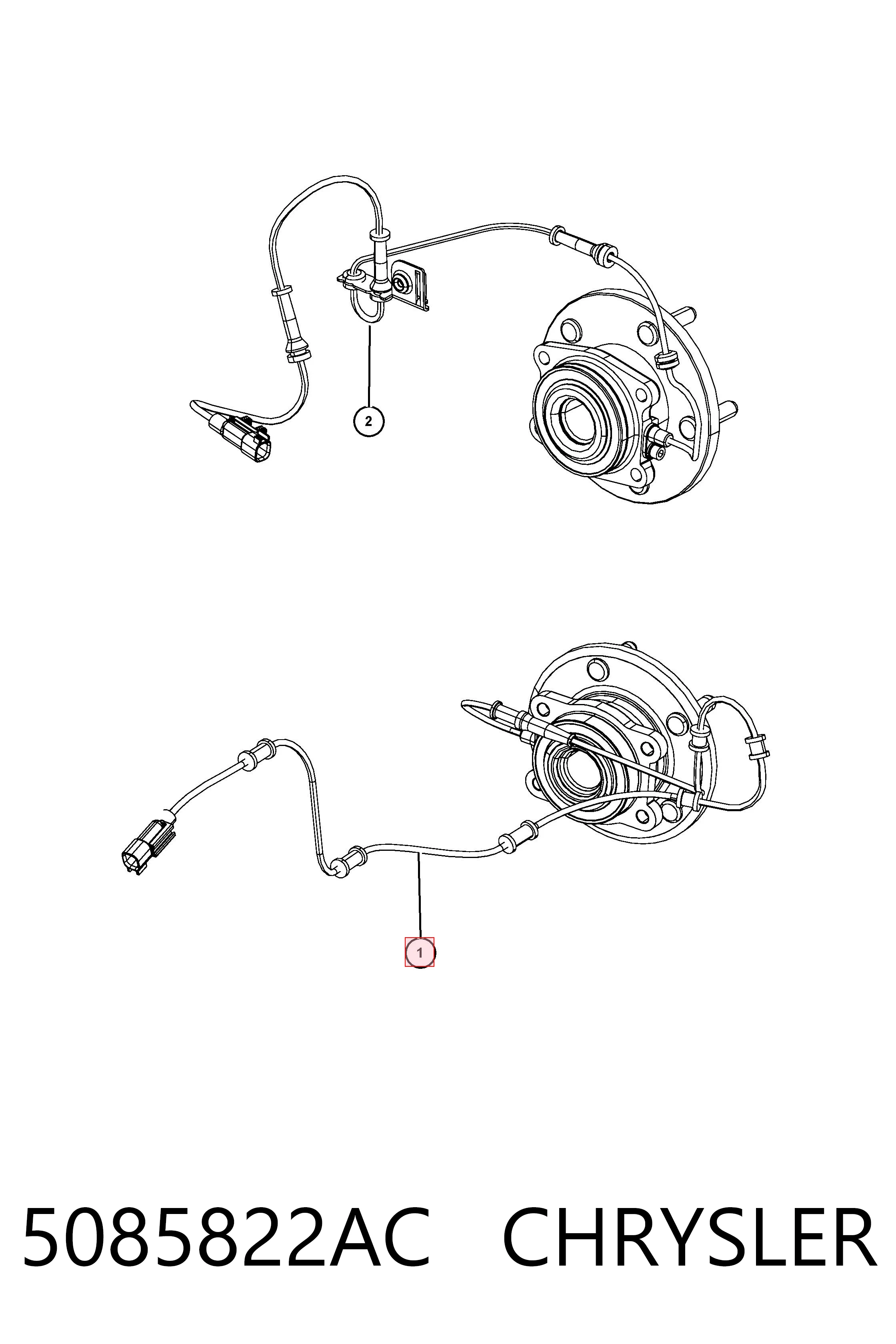 5085822AC Chrysler Датчик АБС (ABC) передній, правий