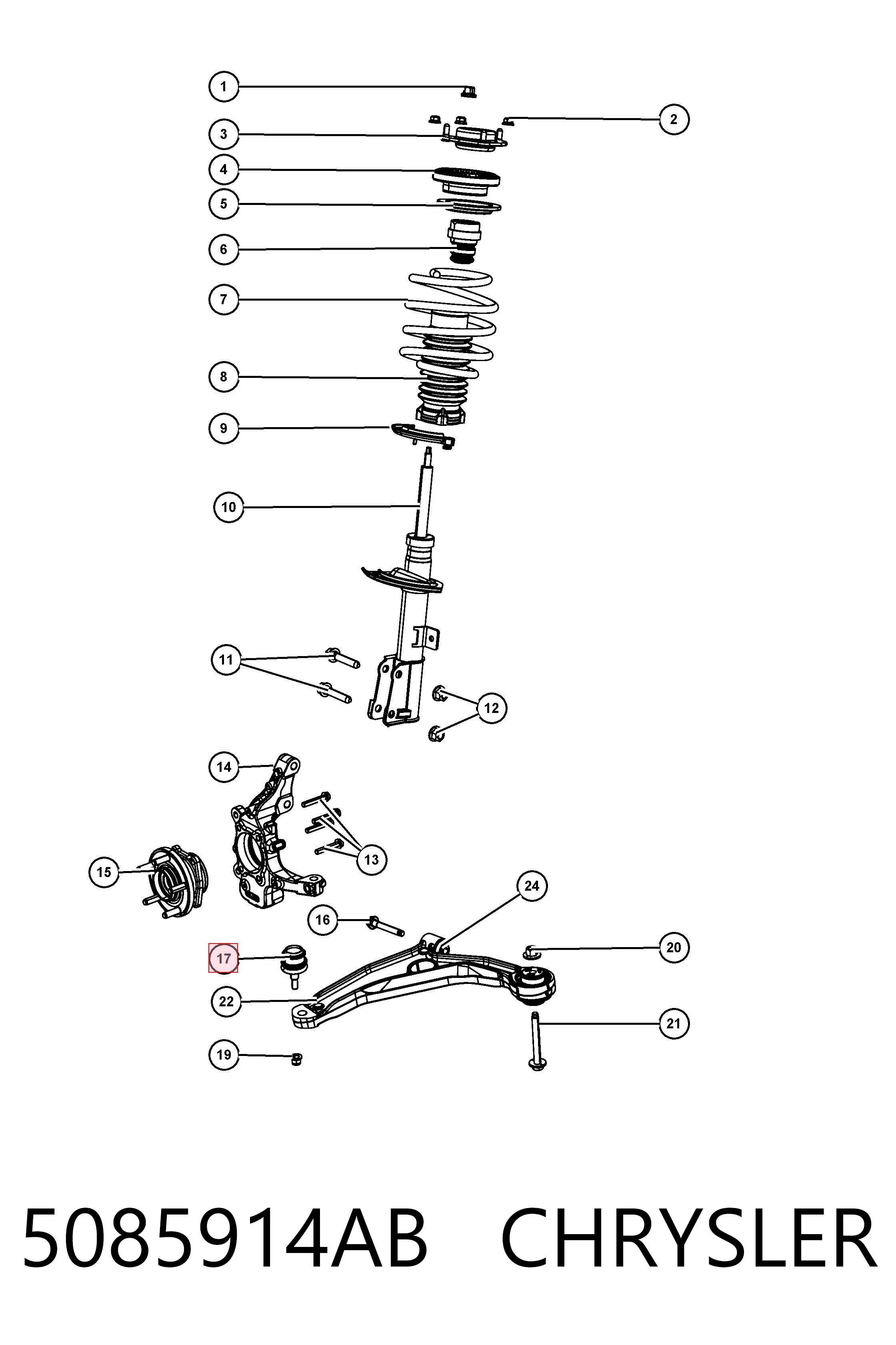 5085914AB Chrysler Кульові на авто