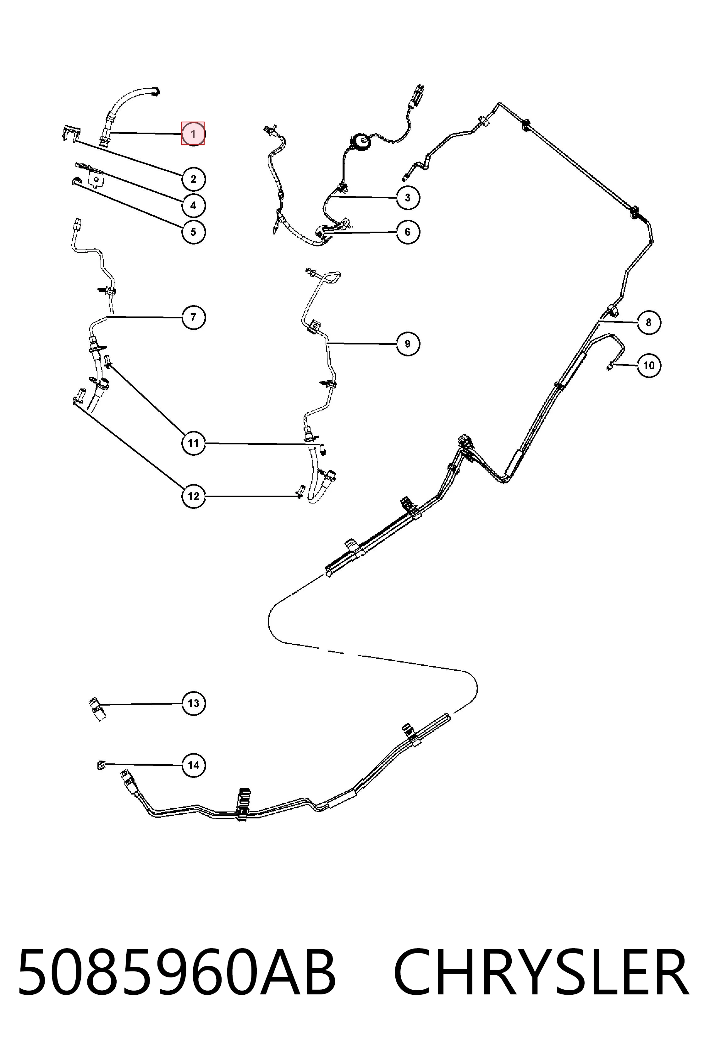 5085960AB Chrysler Шланг гальмівний задній