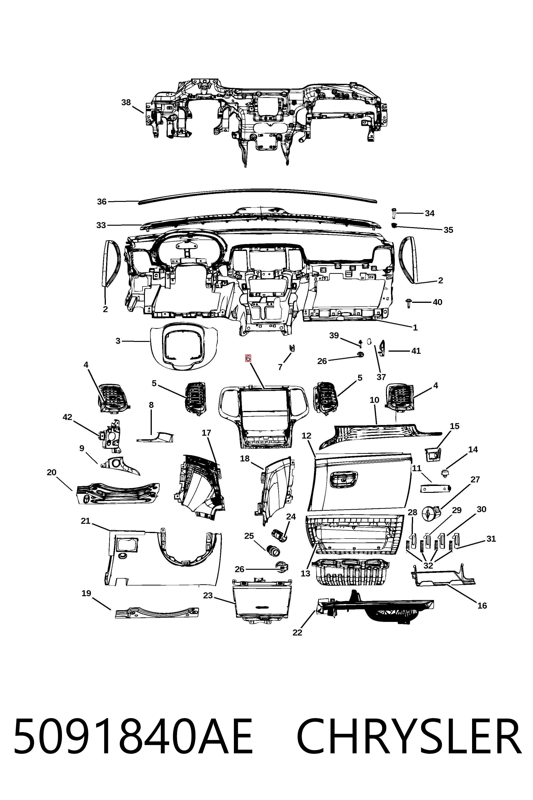 5091840AE Chrysler Механізм управління кондиціонером