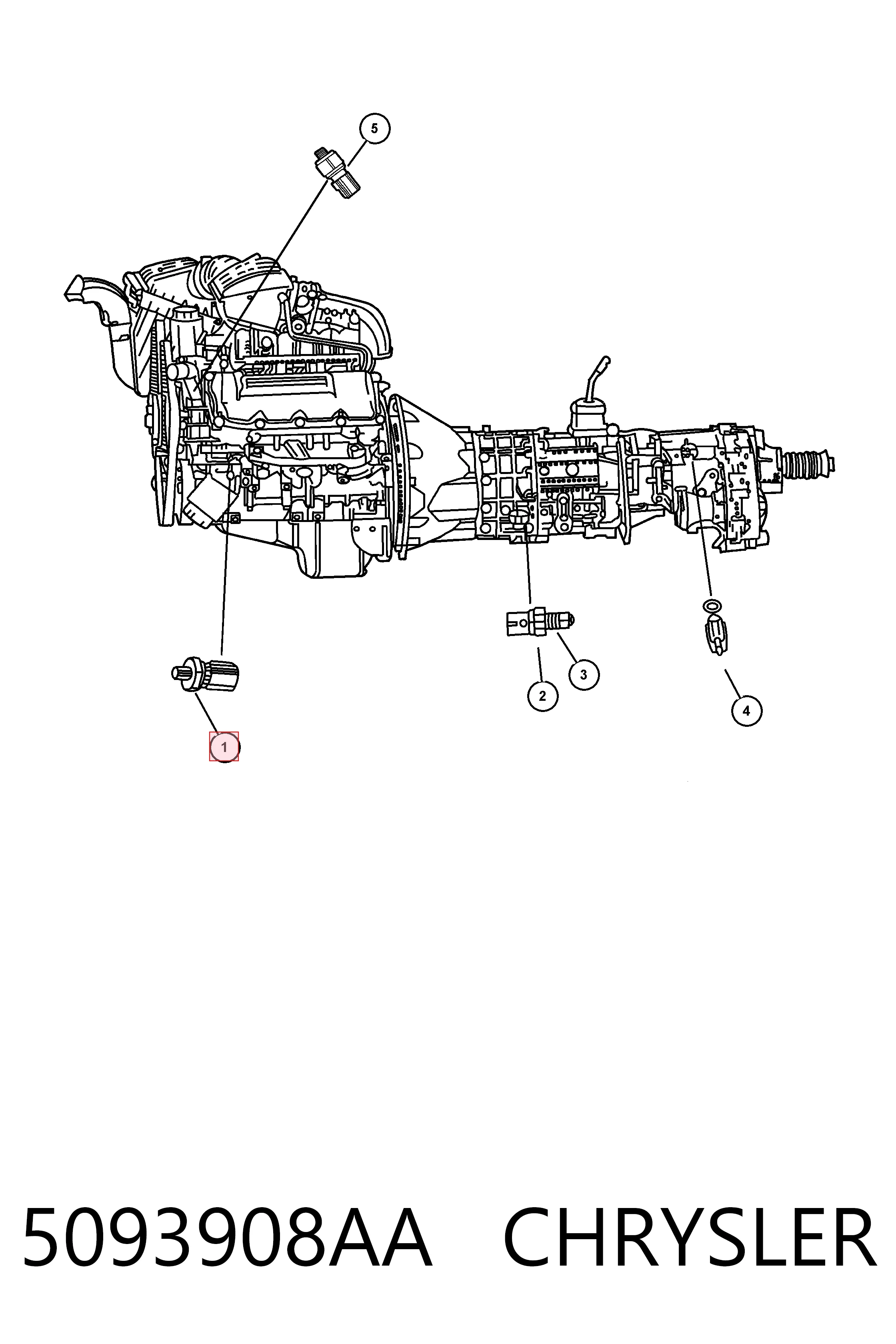 5093908AA Chrysler Датчик показника тиску масла