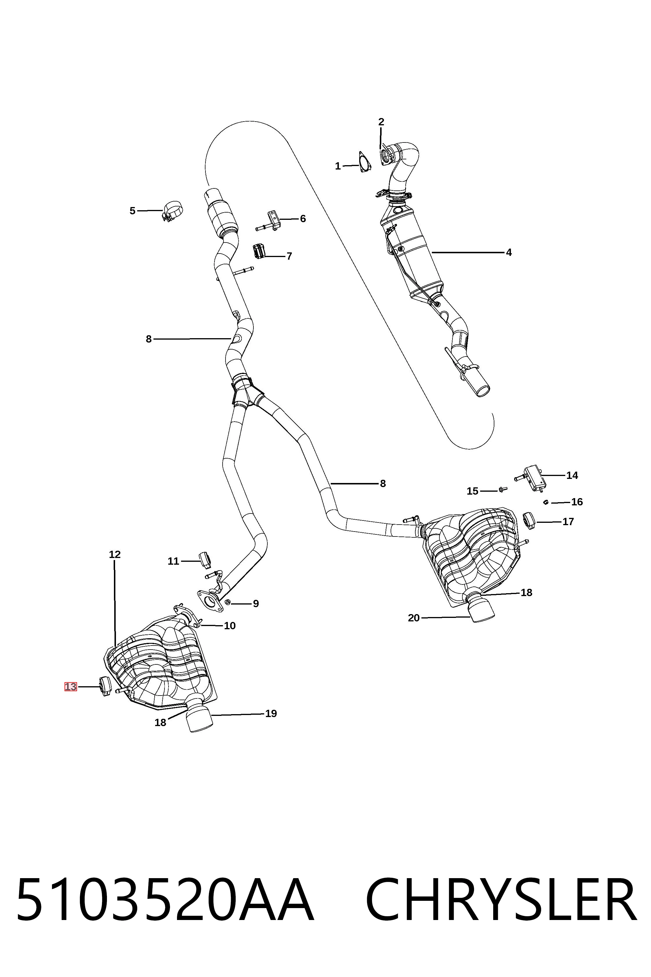  Fiat/Alfa/Lancia K05103520AB ціна, від 12.67 USD