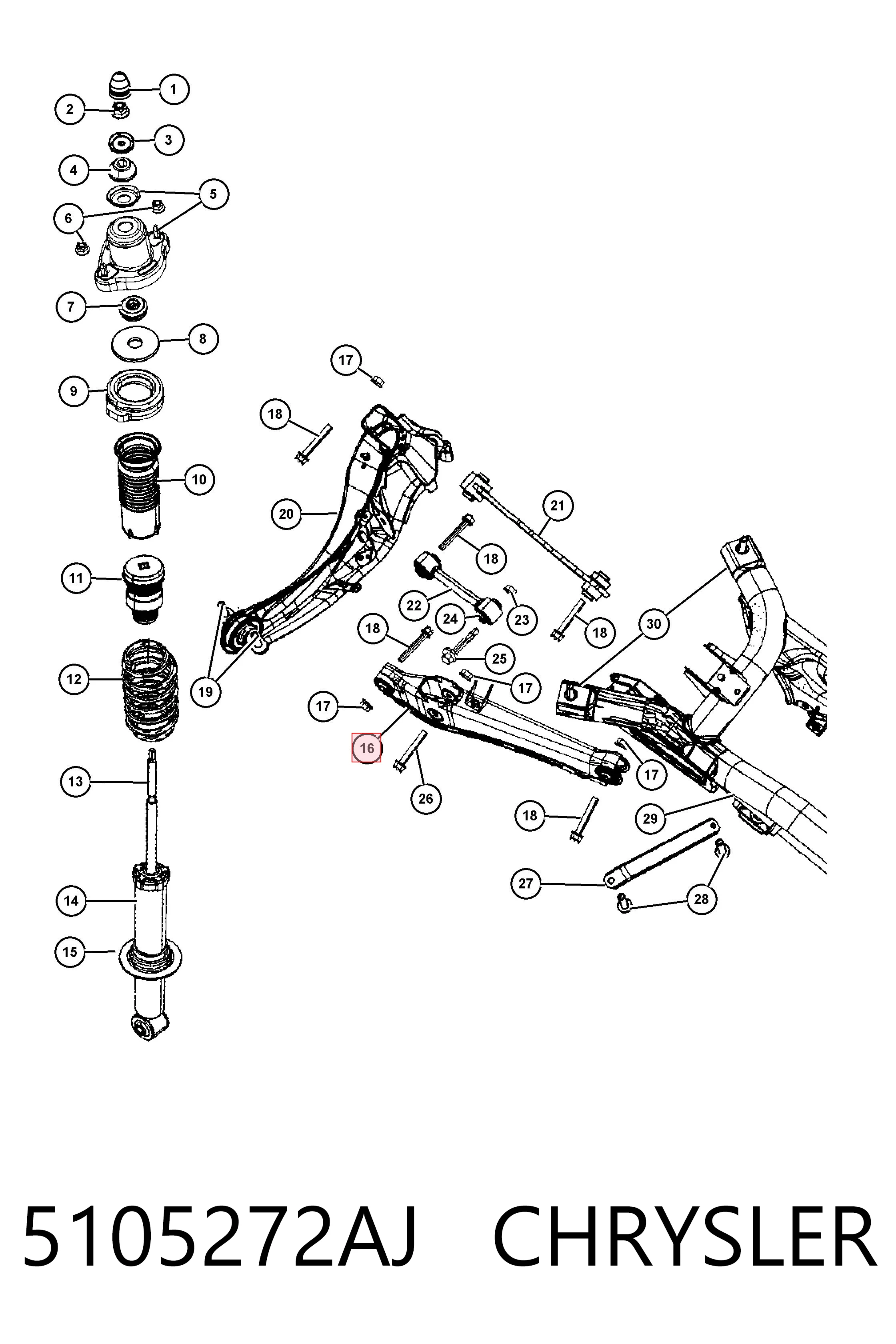 5105272AJ Chrysler Важелі задньої підвіски