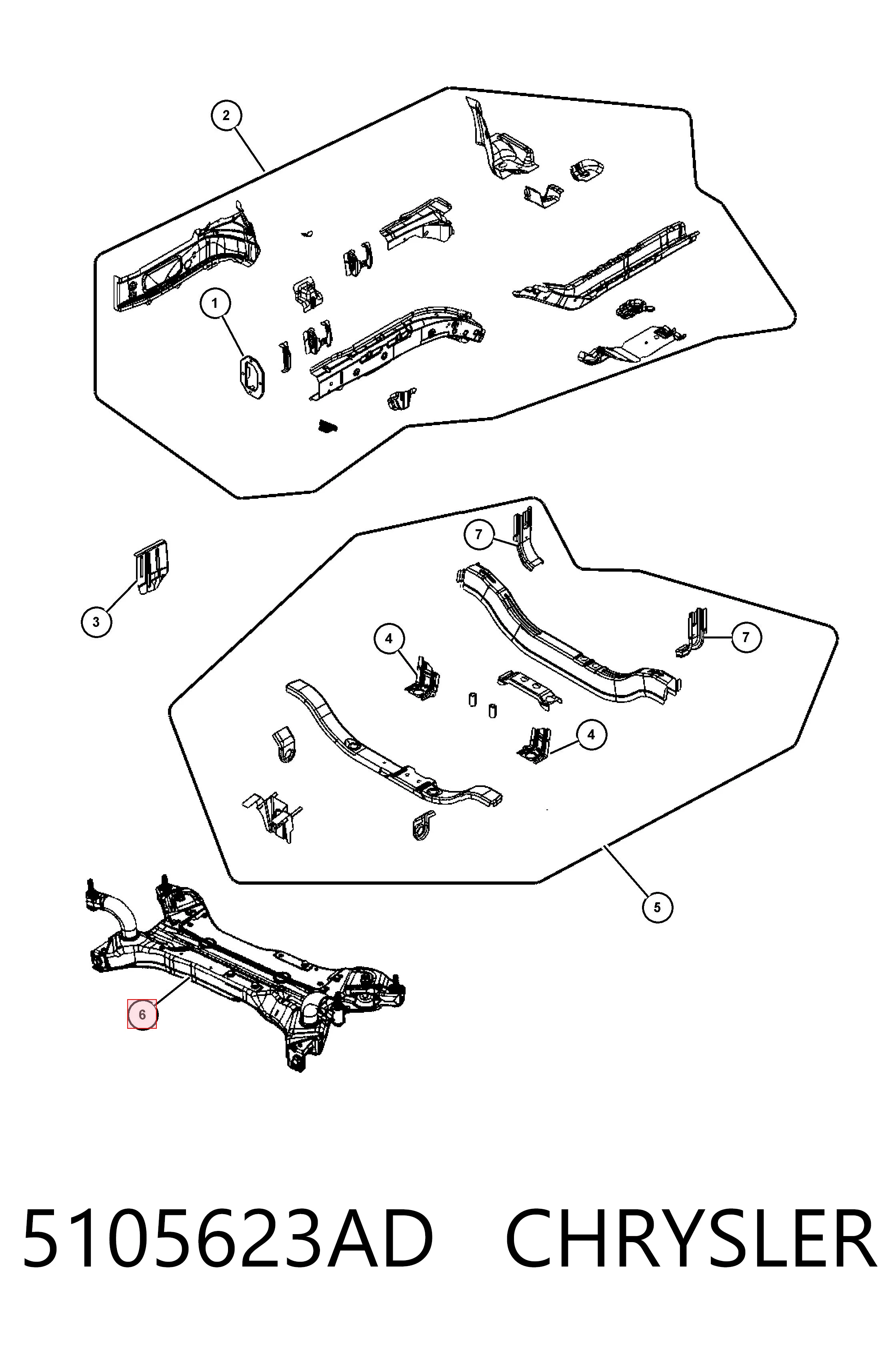 5105623AD Chrysler Передня балка