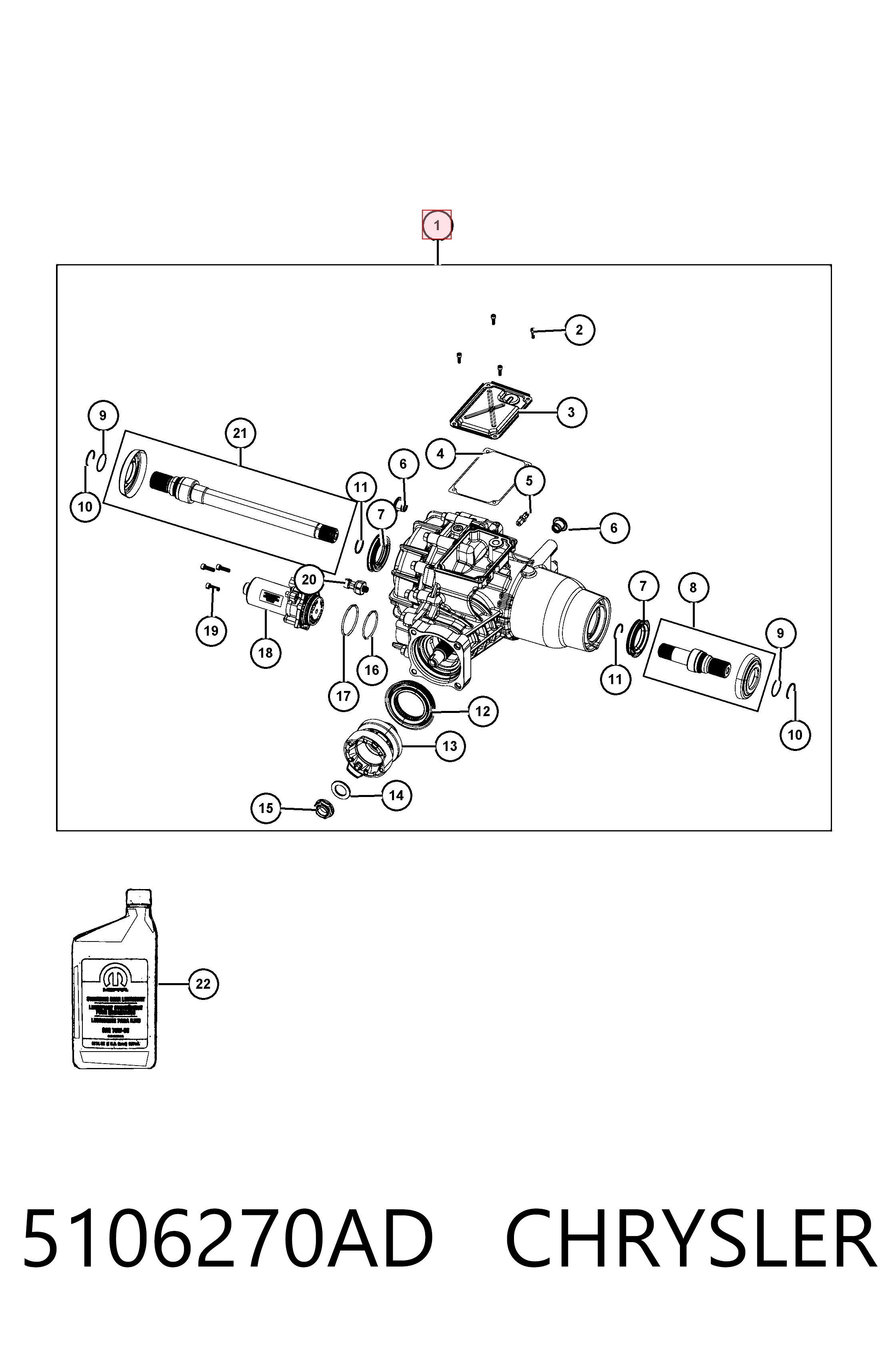 5106270AD Chrysler Диференціал задній