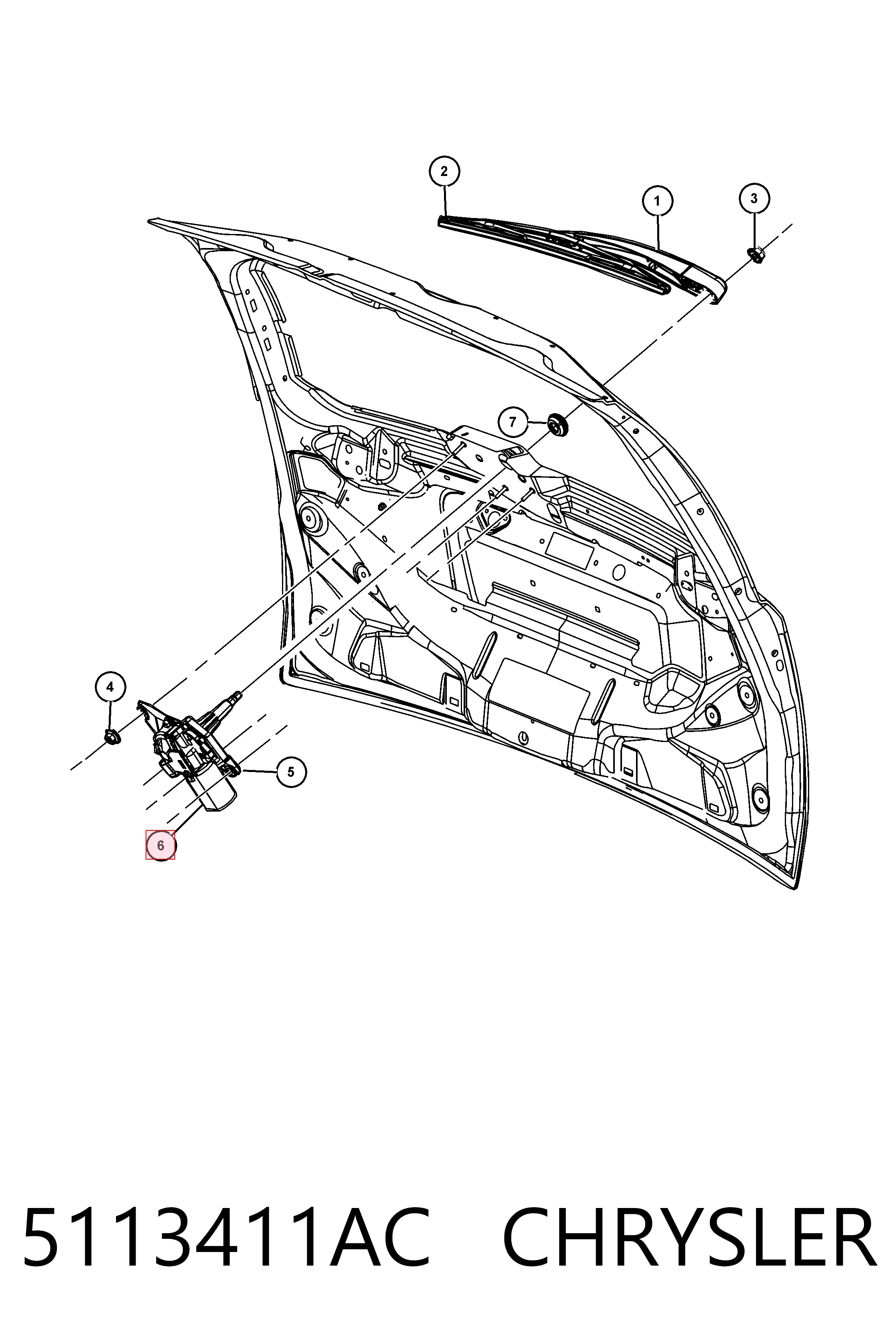 5113411AC Chrysler Склоочисник і привід
