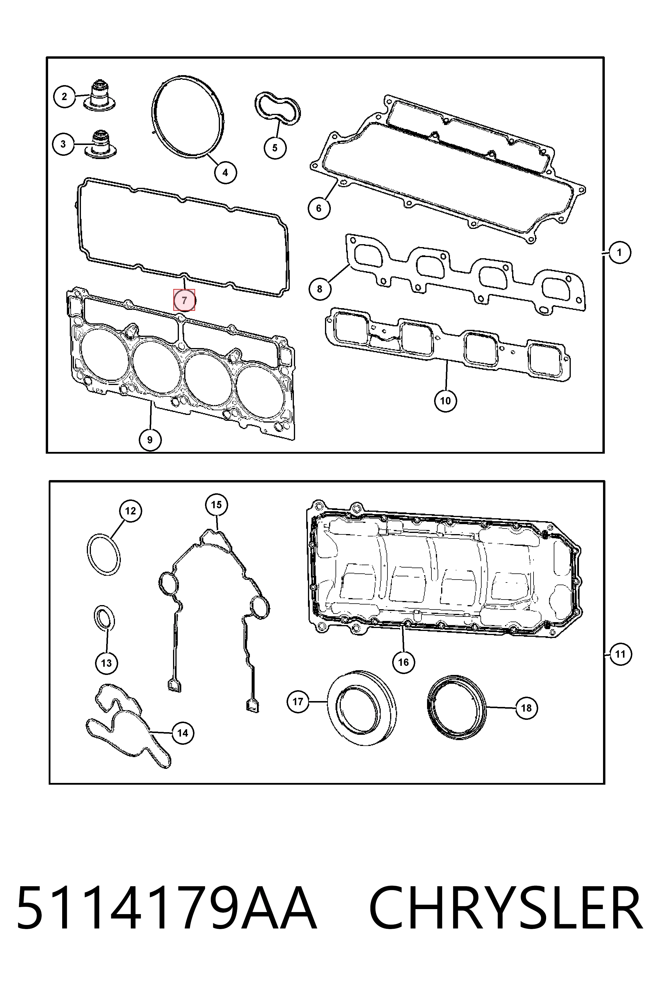 5114179AA Chrysler Прокладка кришки клапанної 