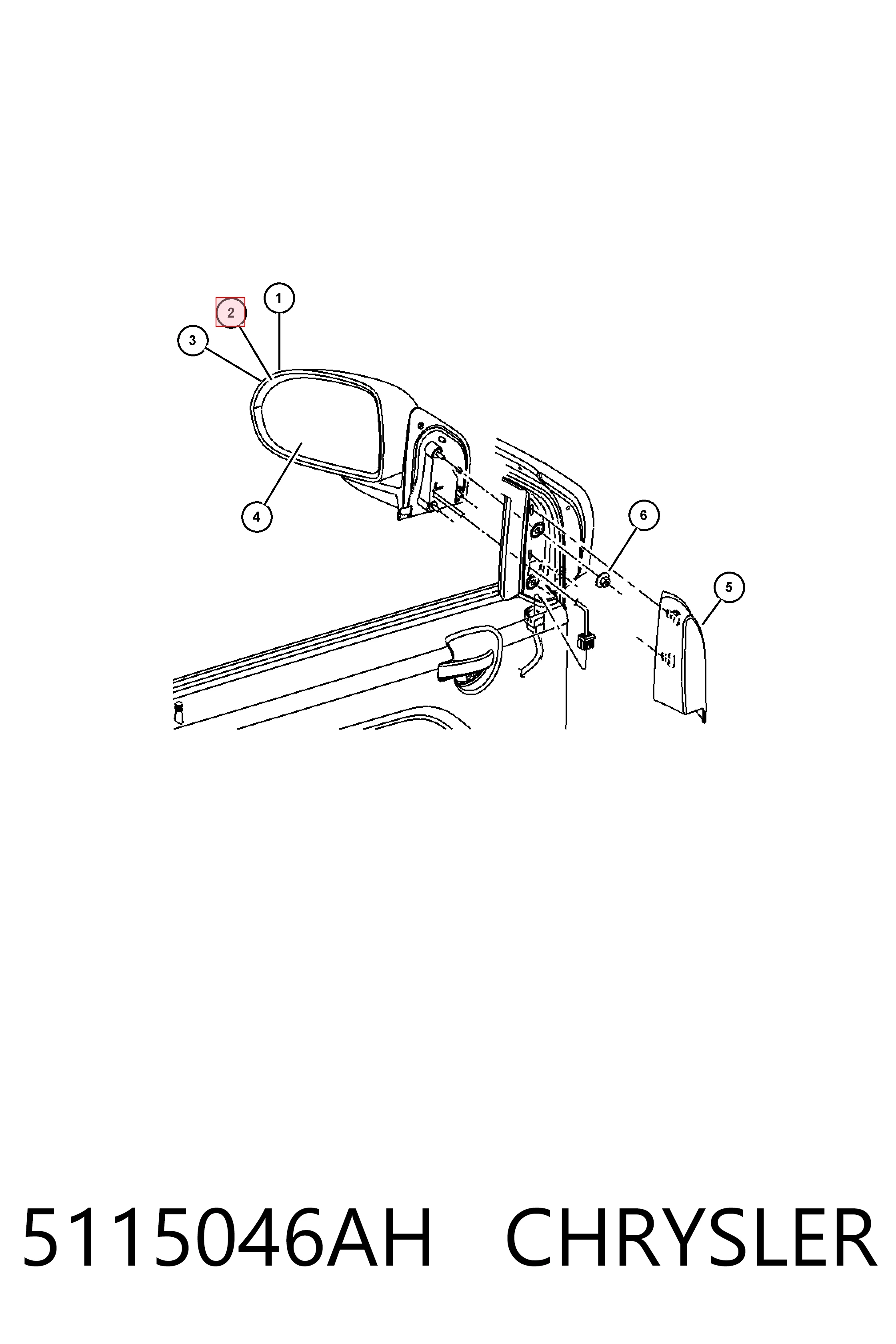 Дзеркало праве K05115046AF Fiat/Alfa/Lancia