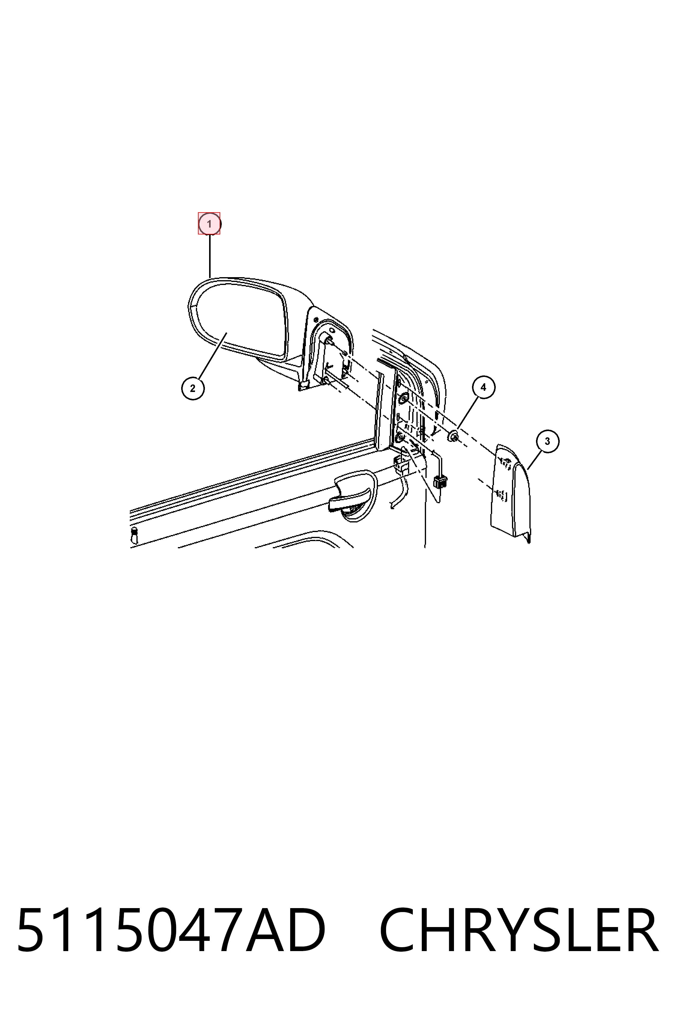Ліве бічне дзеркало Fiat/Alfa/Lancia K05115047AK ціна, від 88.30 USD