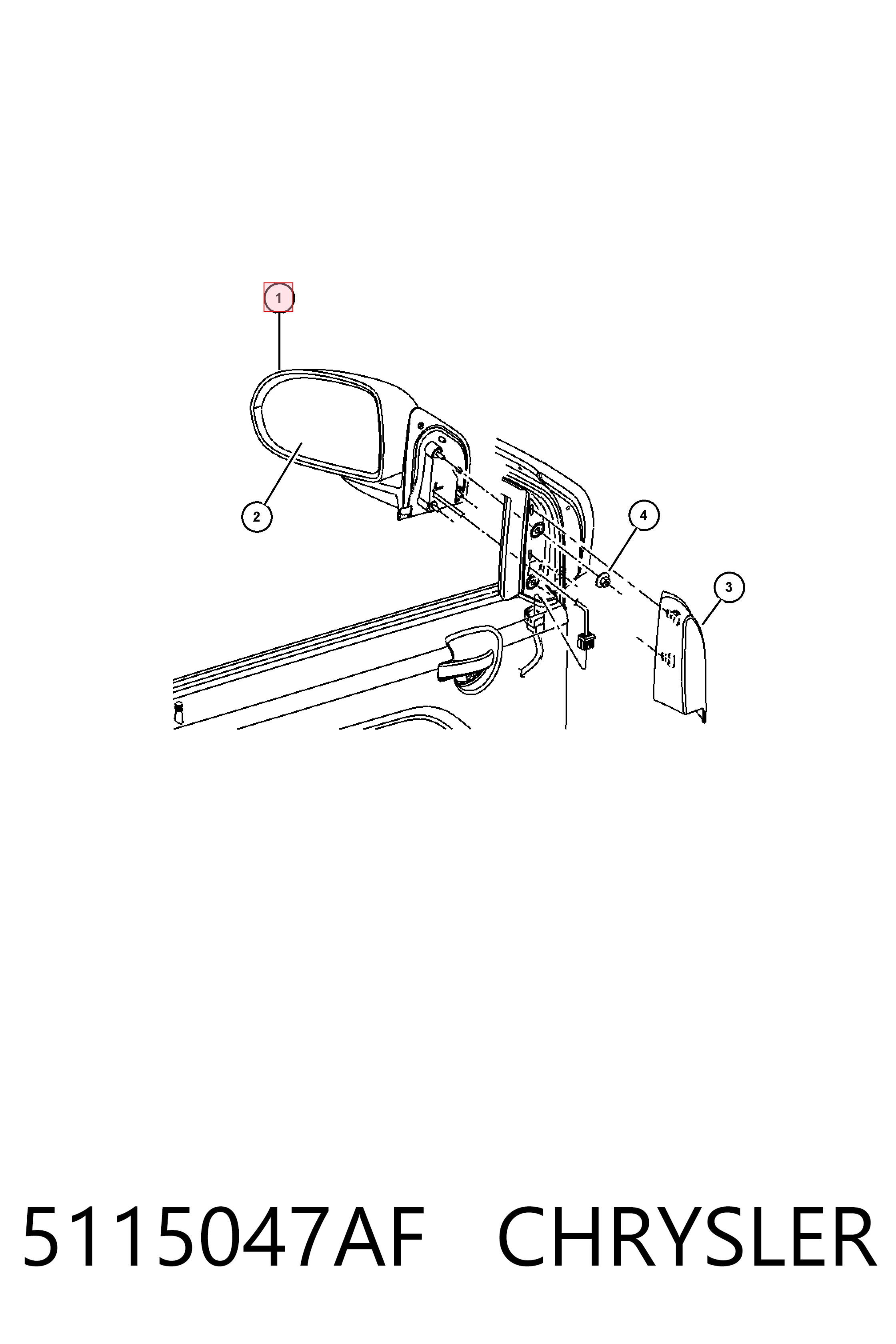 Купити K05115047AK Fiat/Alfa/Lancia Бічне дзеркало заднього виду ліве