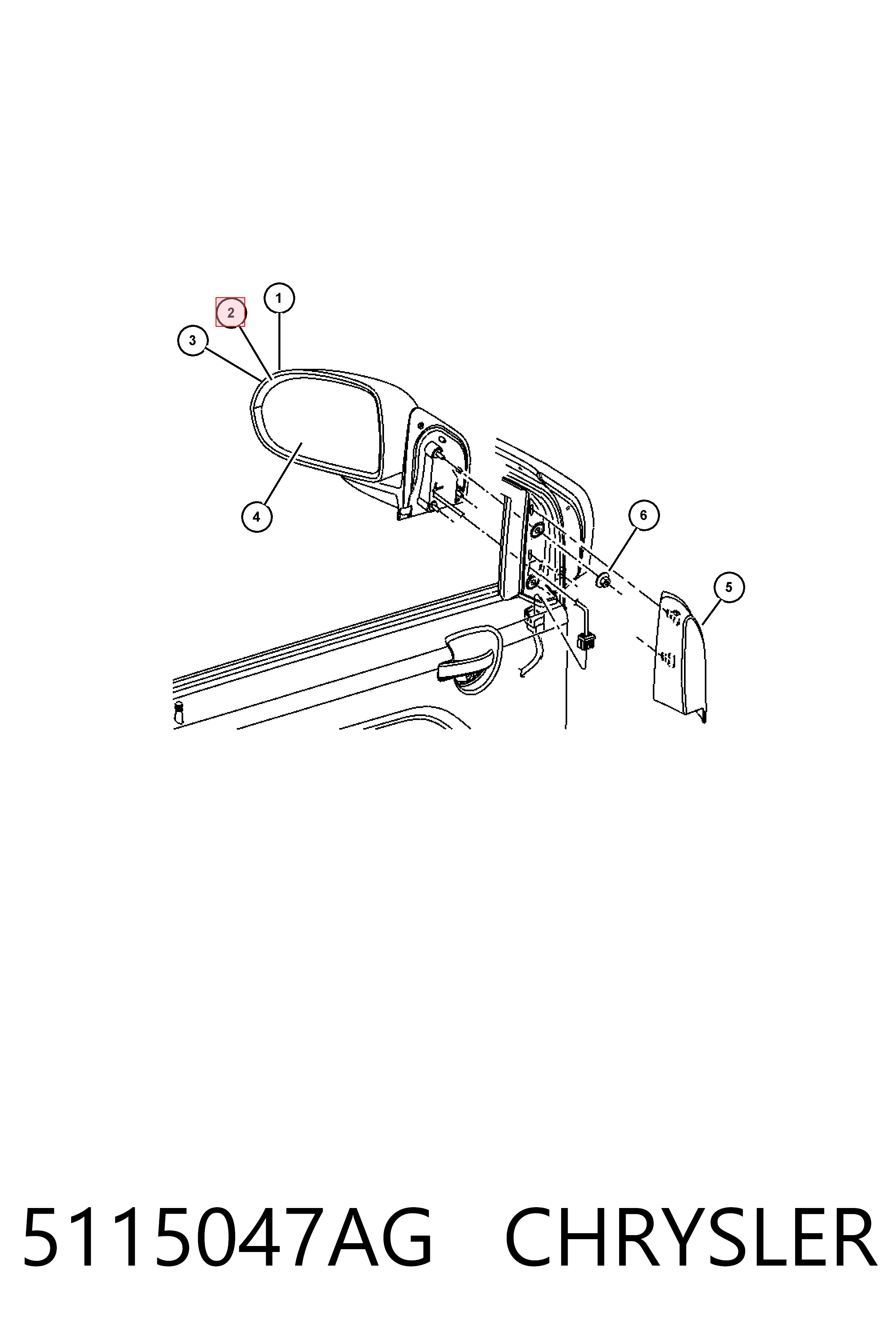 Ліве бокове дзеркало K05115047AK Fiat/Alfa/Lancia
