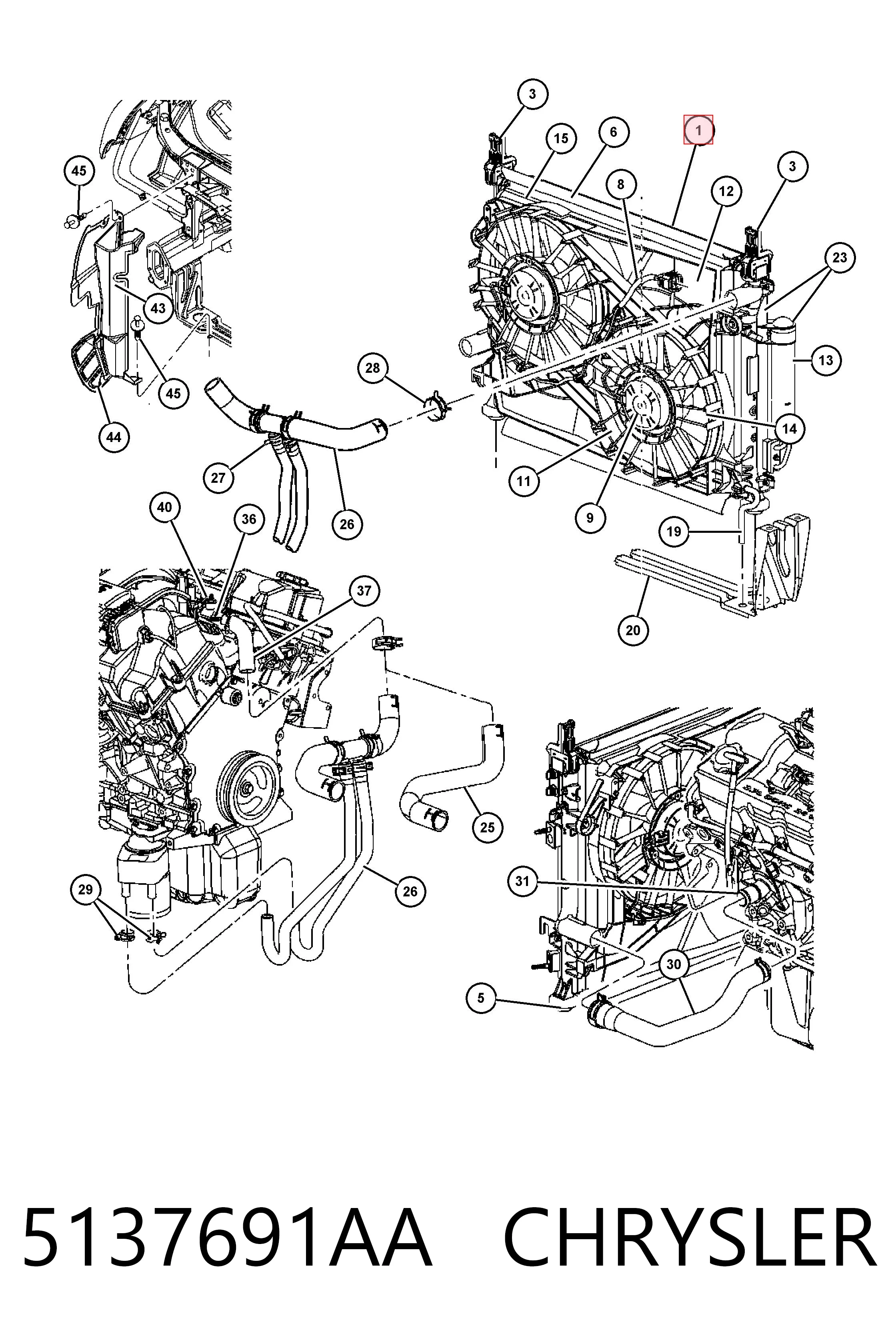 5137691AA Chrysler Радіатор охолодження двигуна