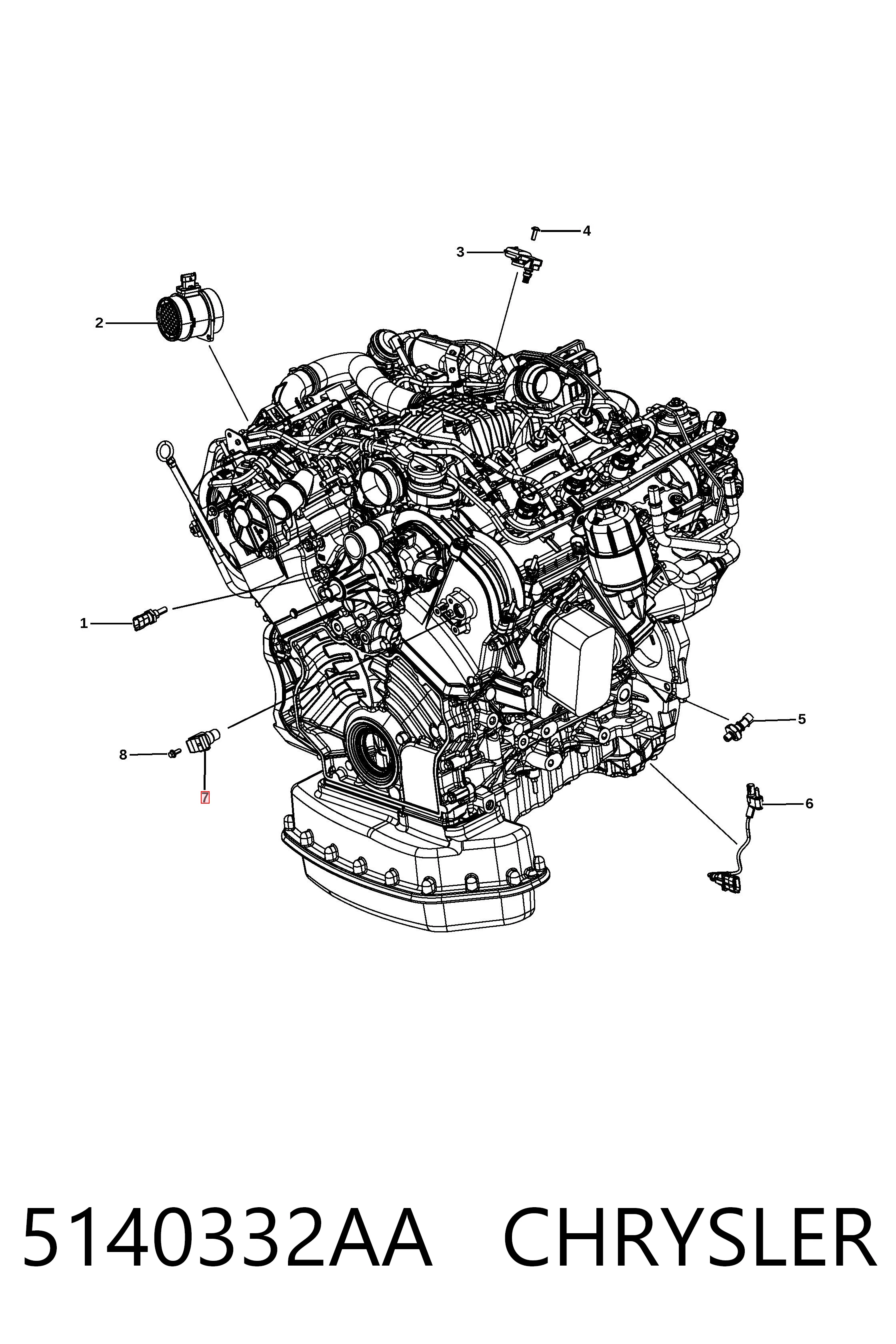 5140332AA Chrysler Датчик розподільного вала