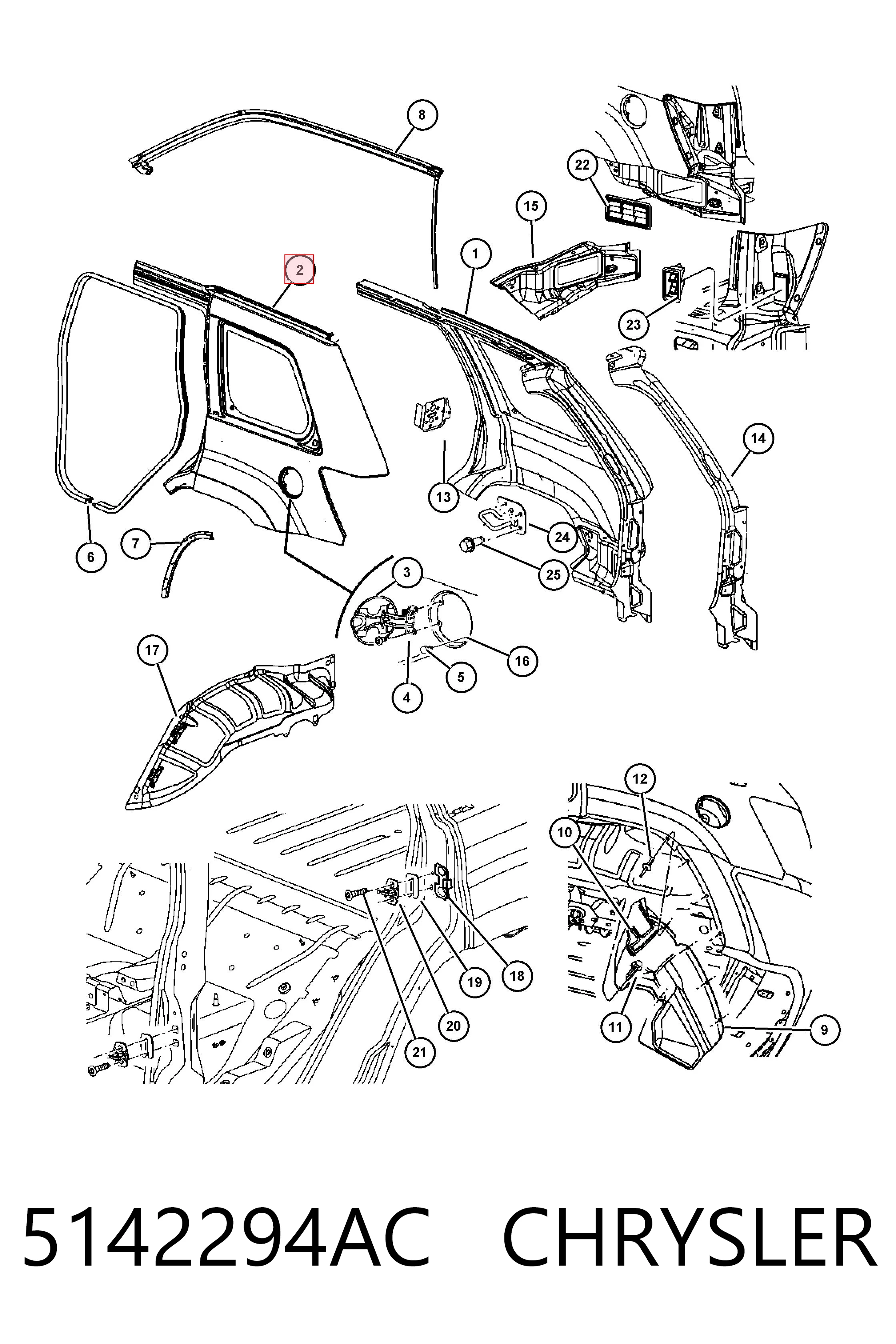 5142294AC Chrysler Крило праве заднє