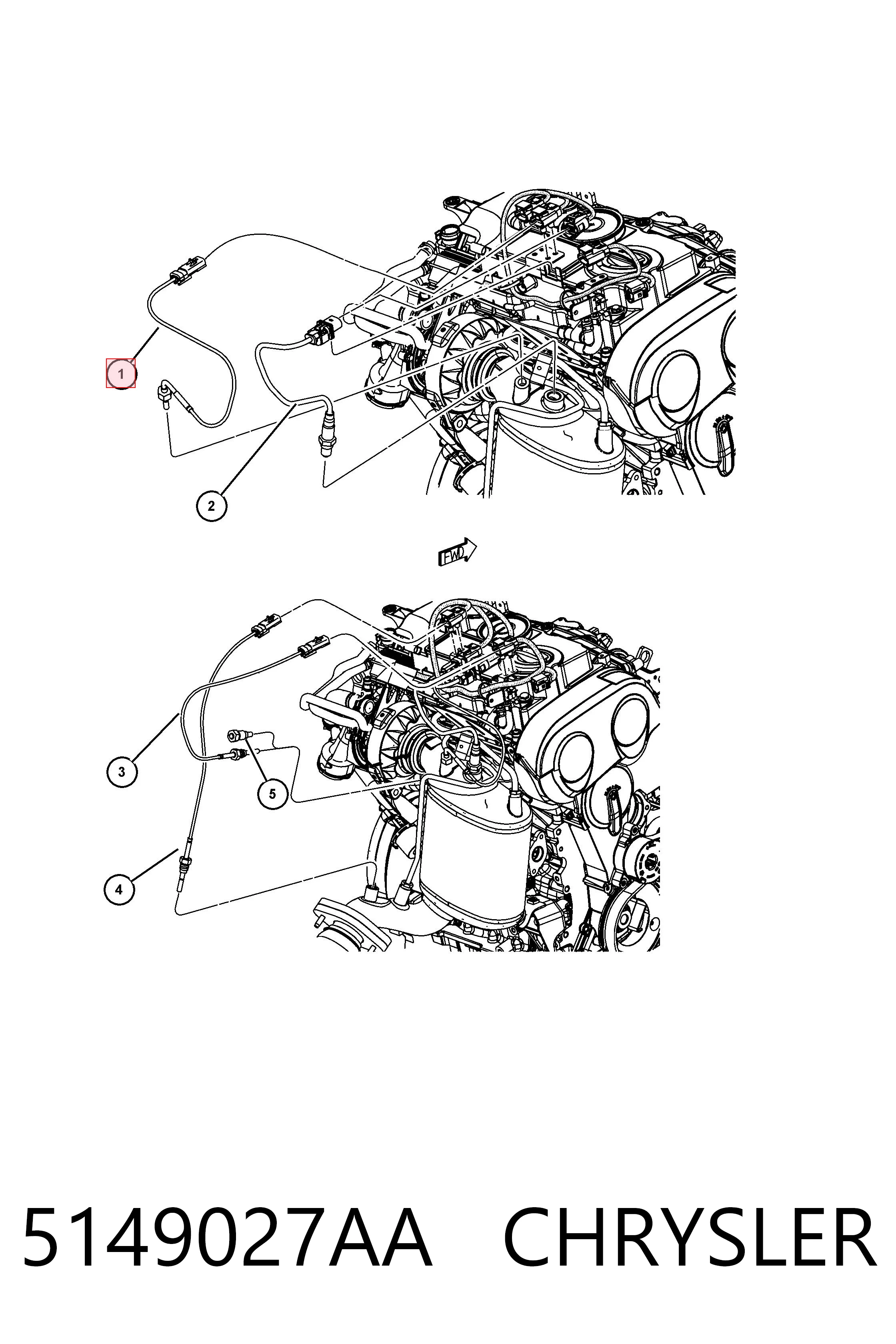 5149027AA Chrysler Лямбдазонд, датчик кисню до каталізатора