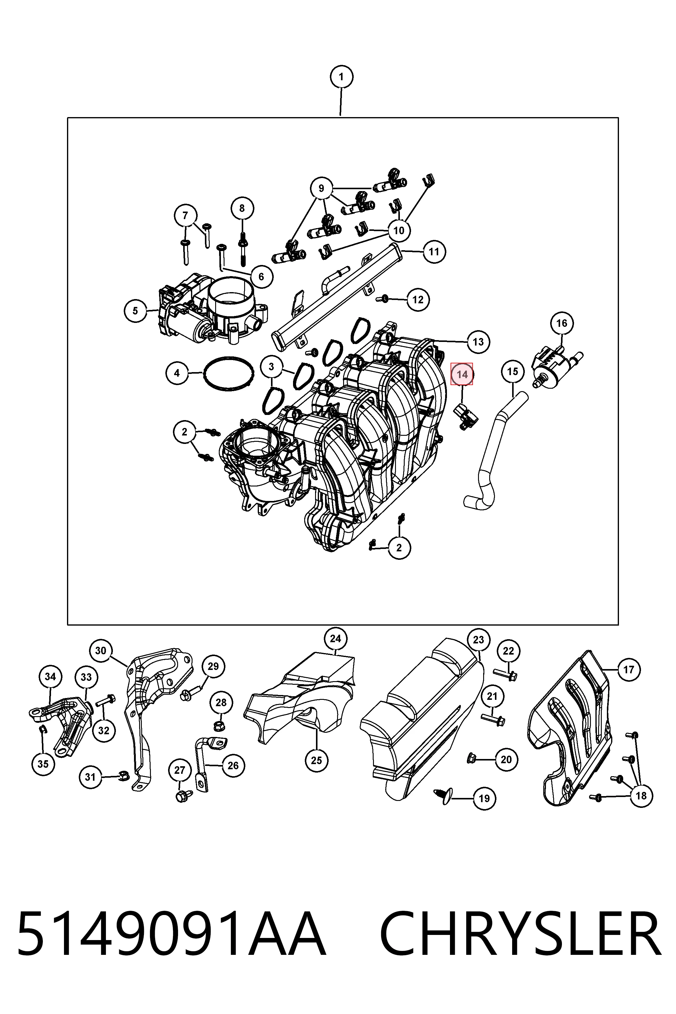 5149091AA Chrysler Датчик наддува