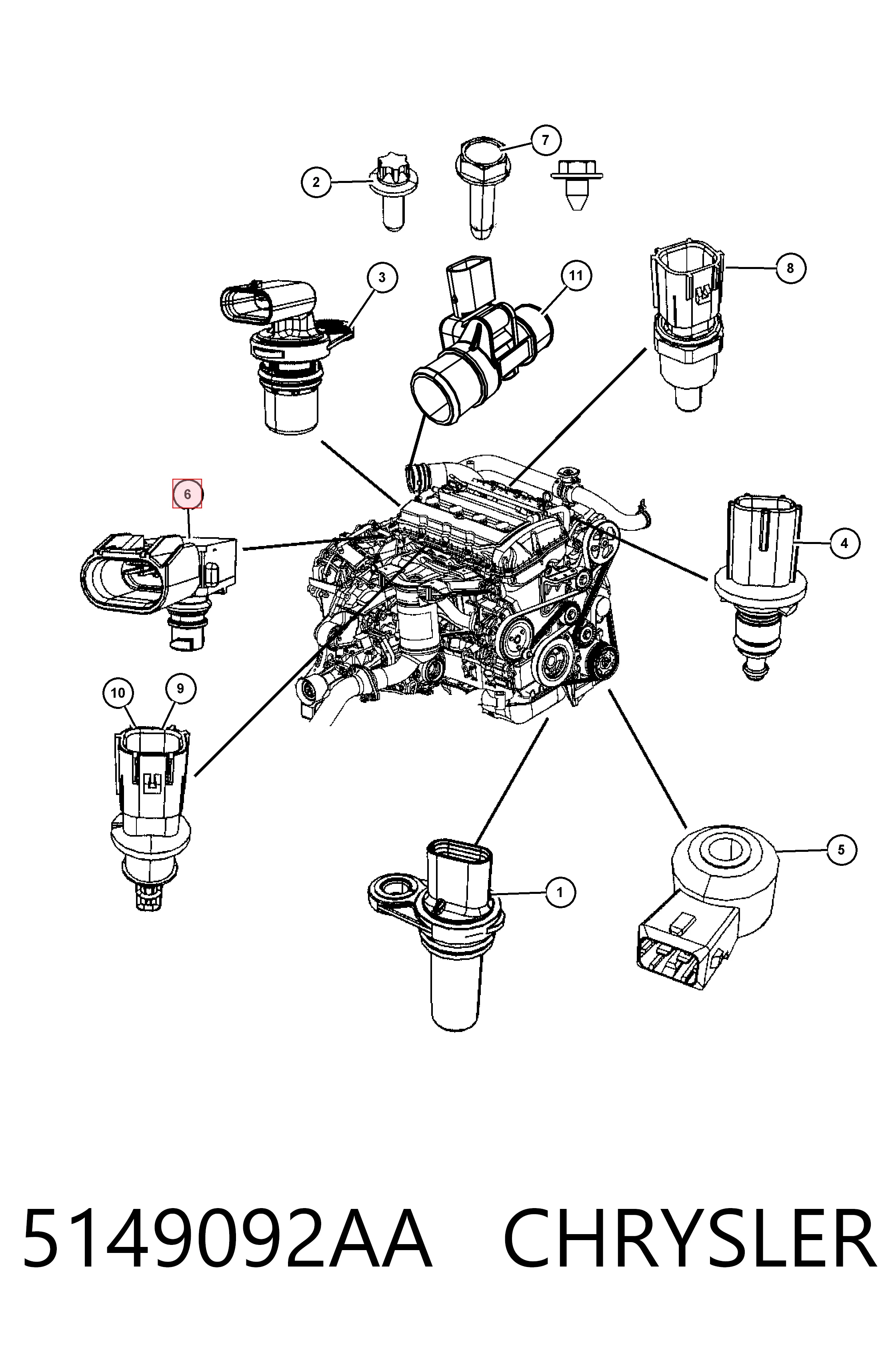 5149092AA Chrysler Датчик наддува