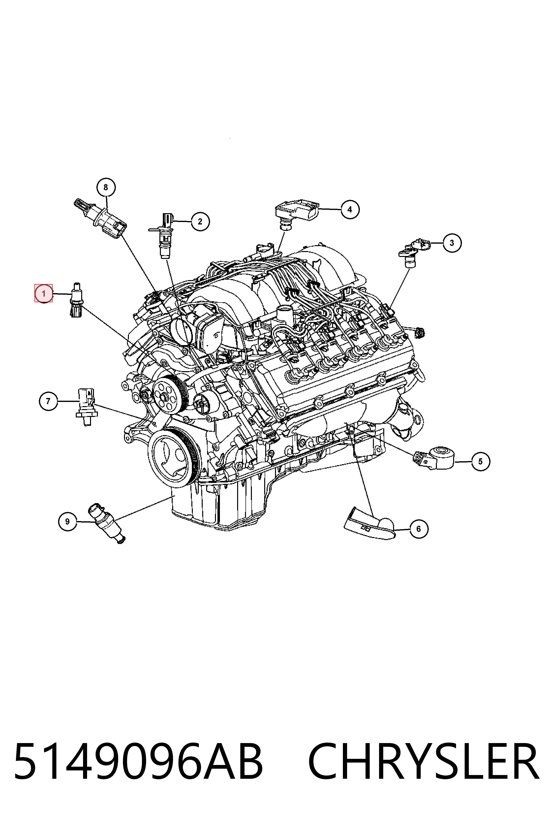 5149096AB Chrysler Покажчик температури охолоджуючої рідини