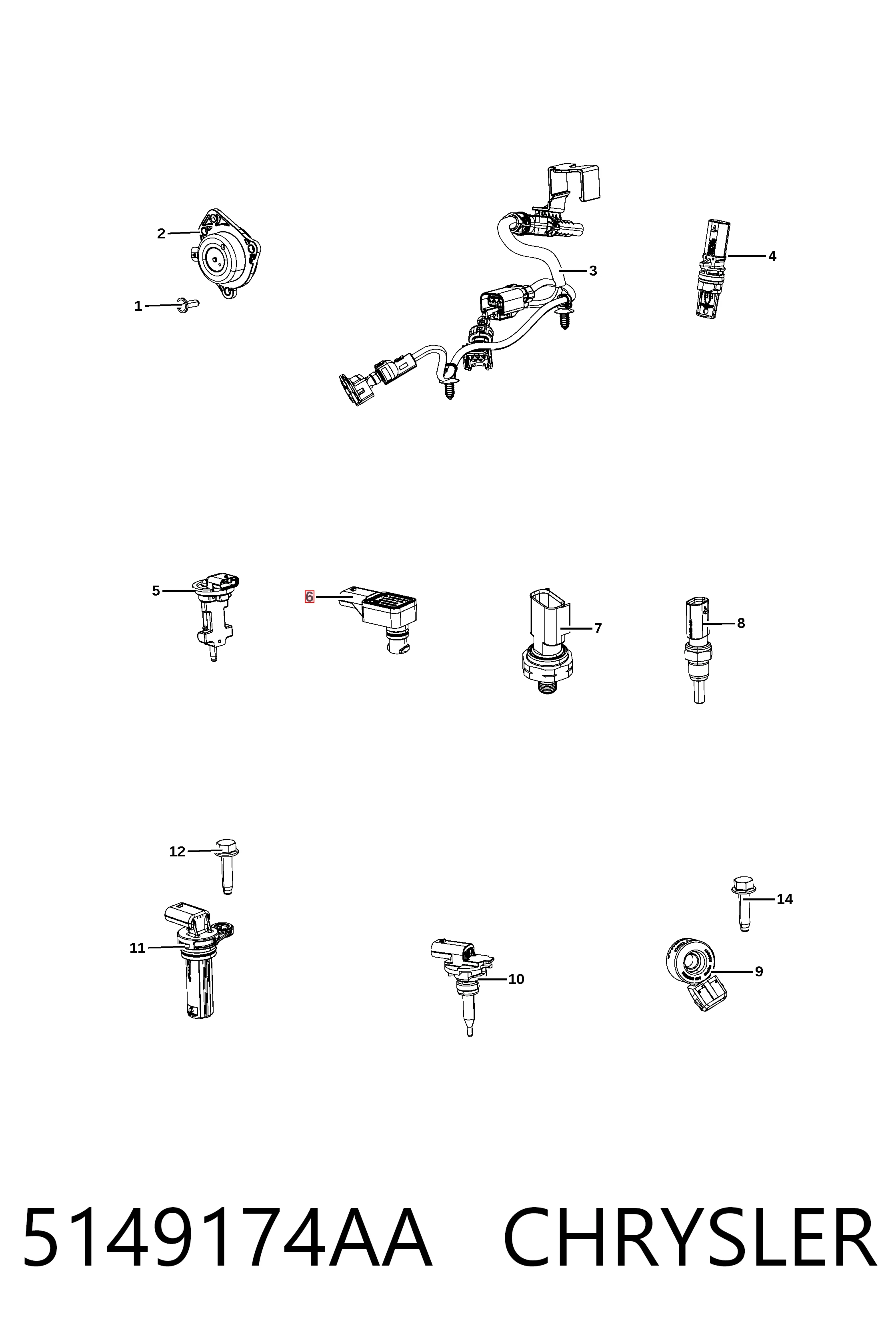 5149174AA Chrysler Датчик наддува