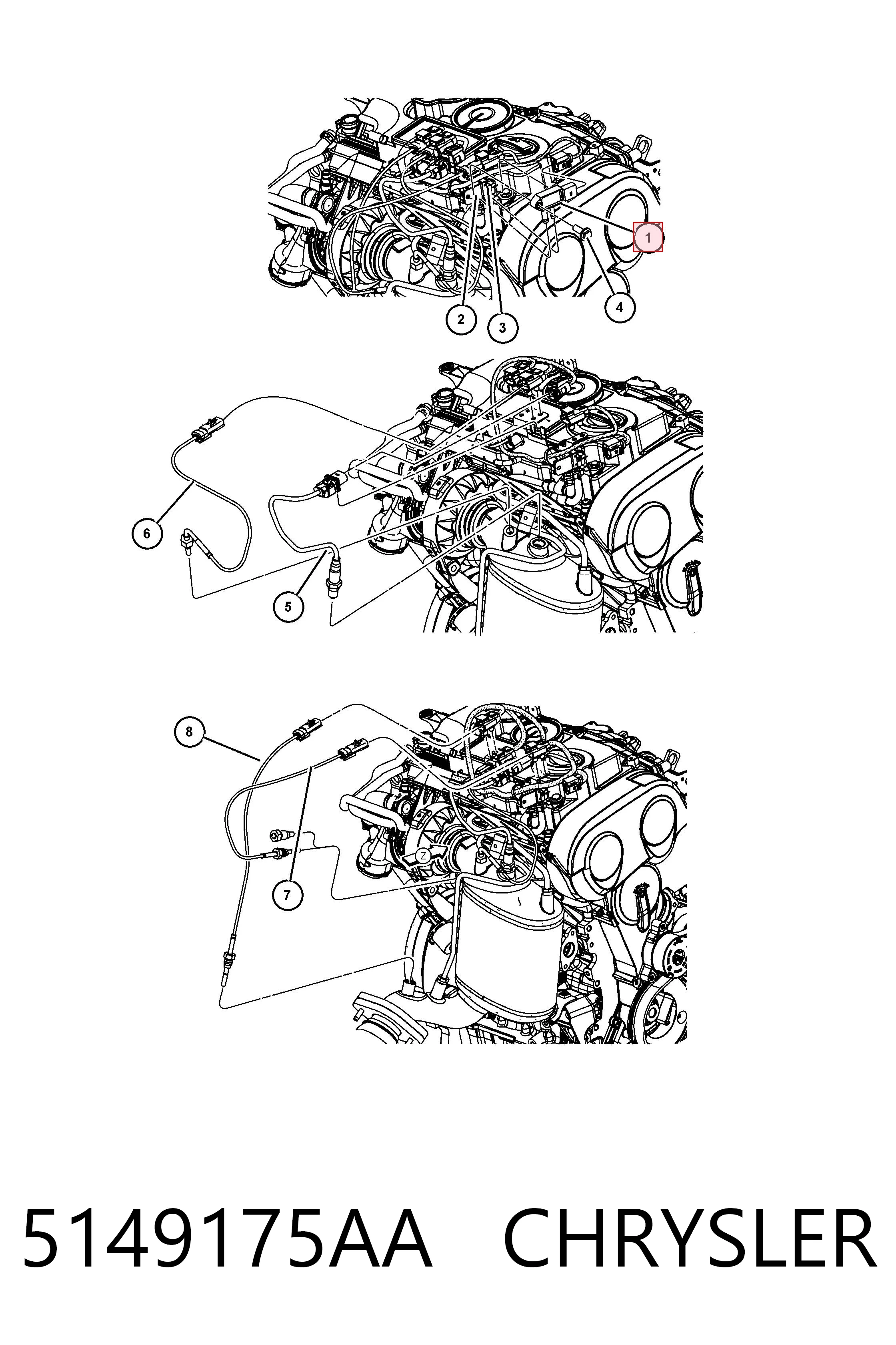 5149175AA Chrysler Датчик тиску вихлопних газів