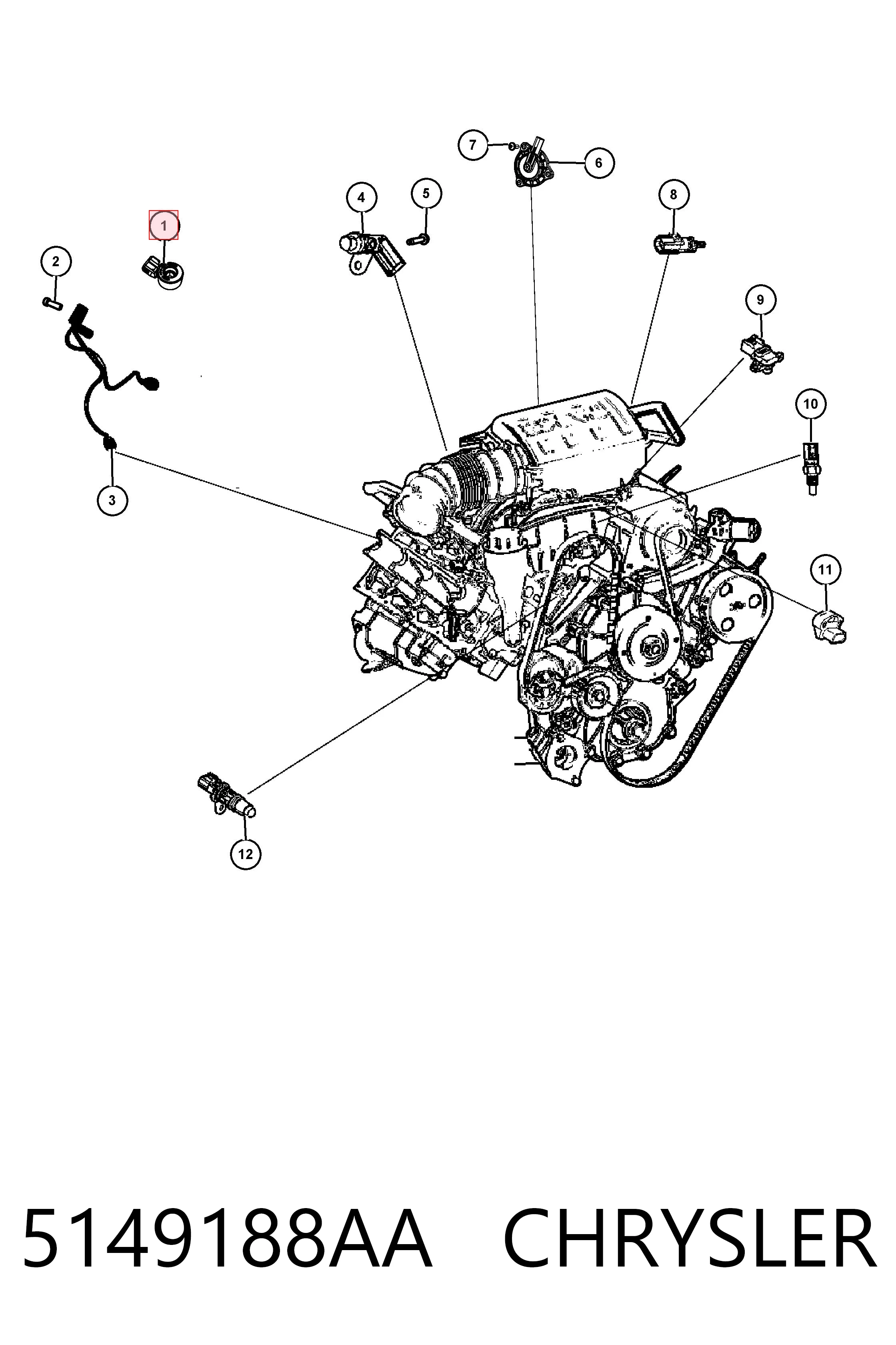 5149188AA Chrysler Датчик детонації