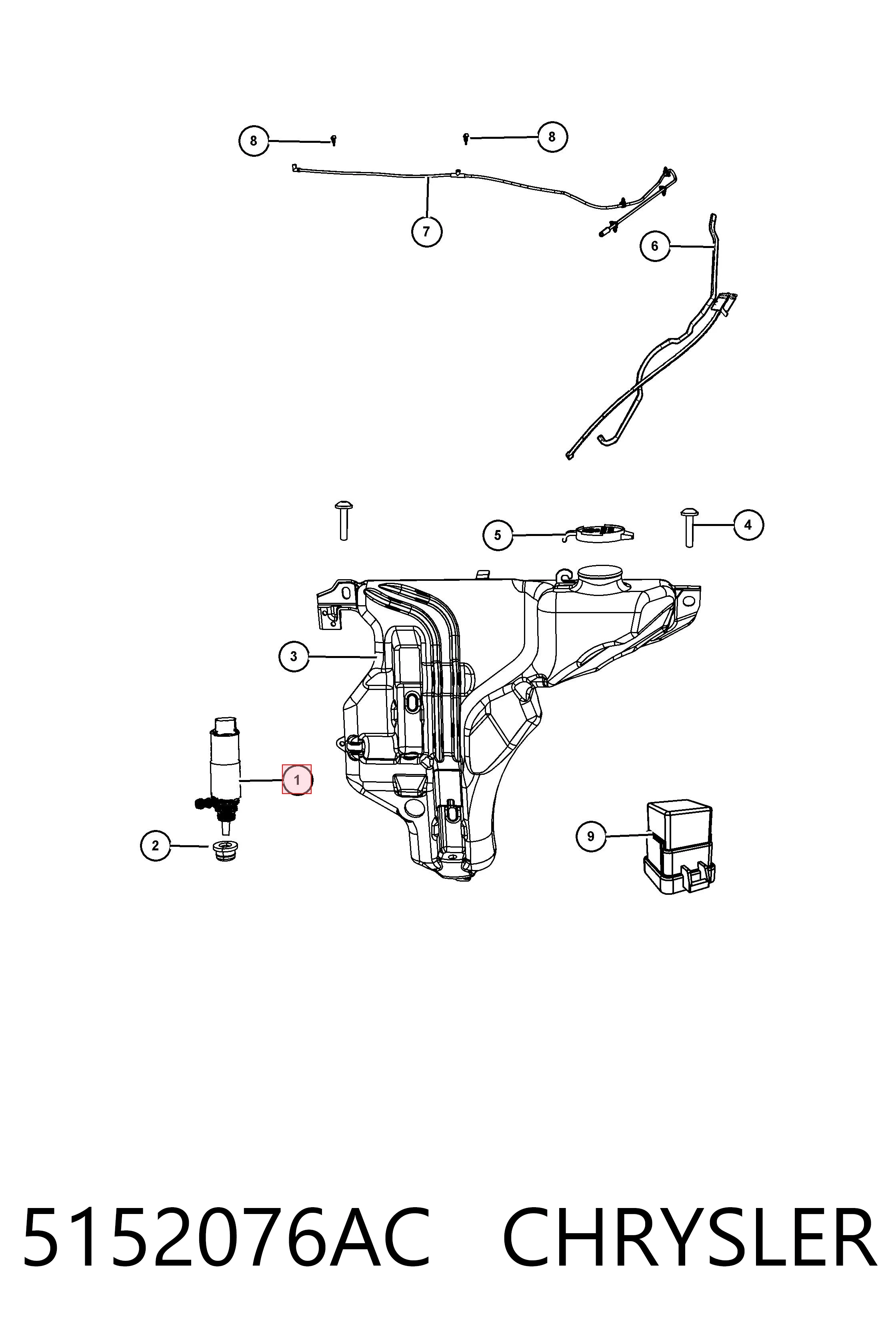 5152076AC Chrysler Мотор омивача