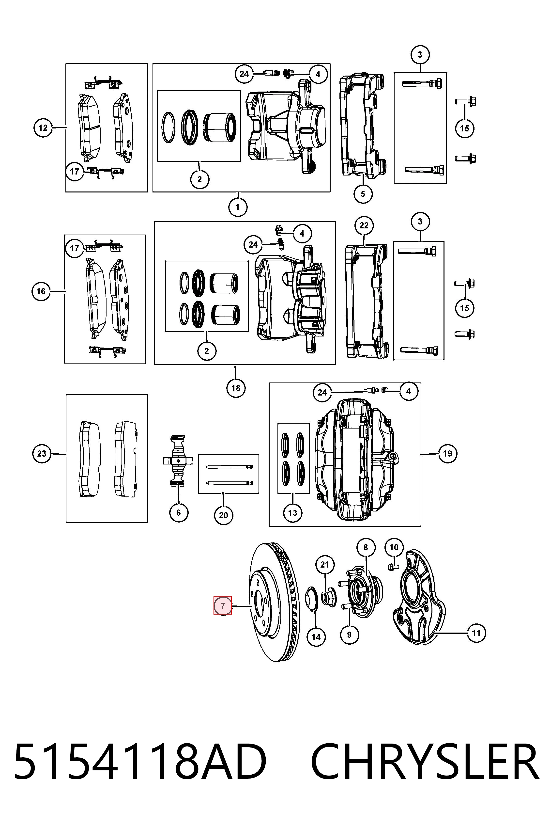5154118AD Chrysler Гальмо дискове переднє