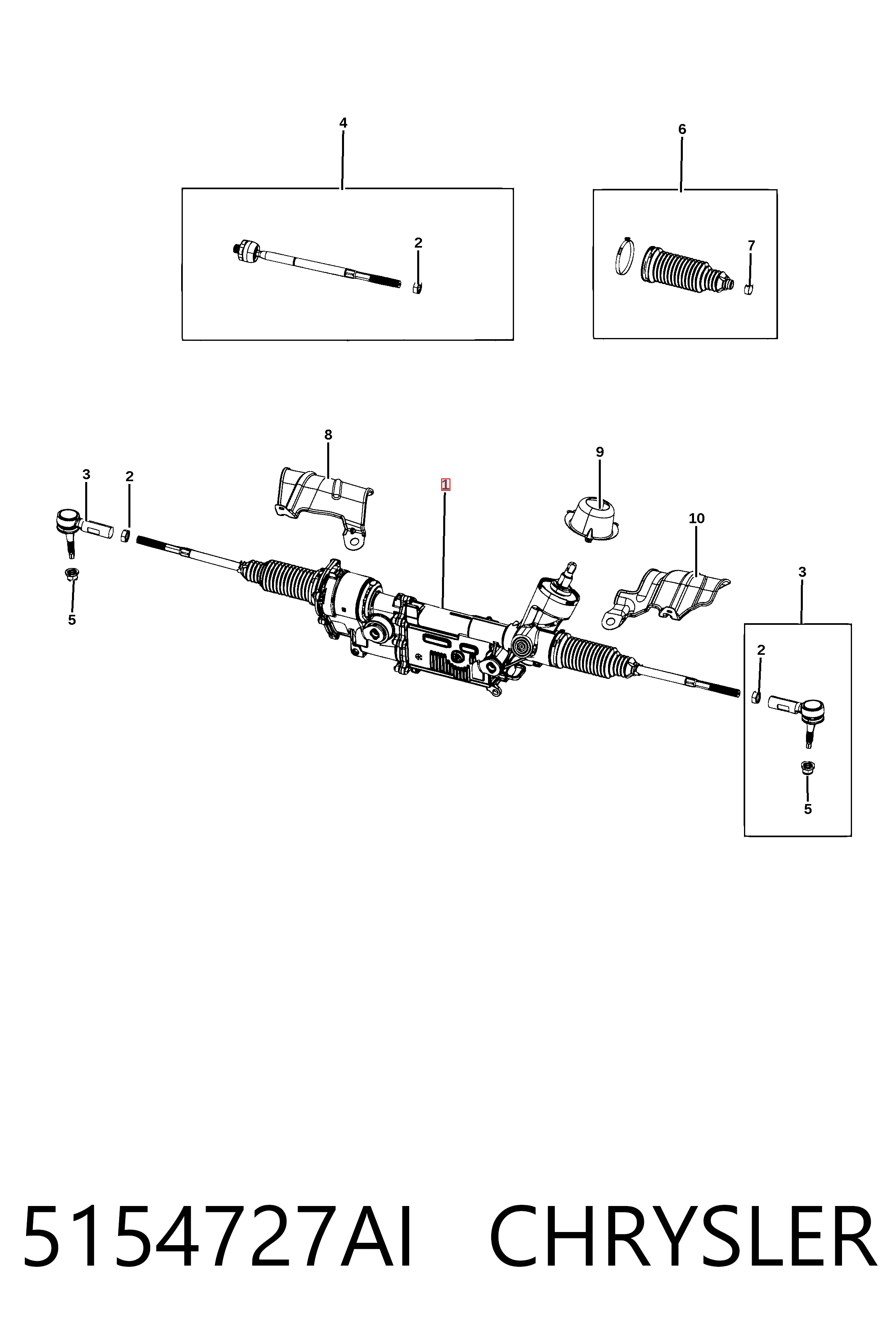 Рульова рейка K68323541AA Fiat/Alfa/Lancia