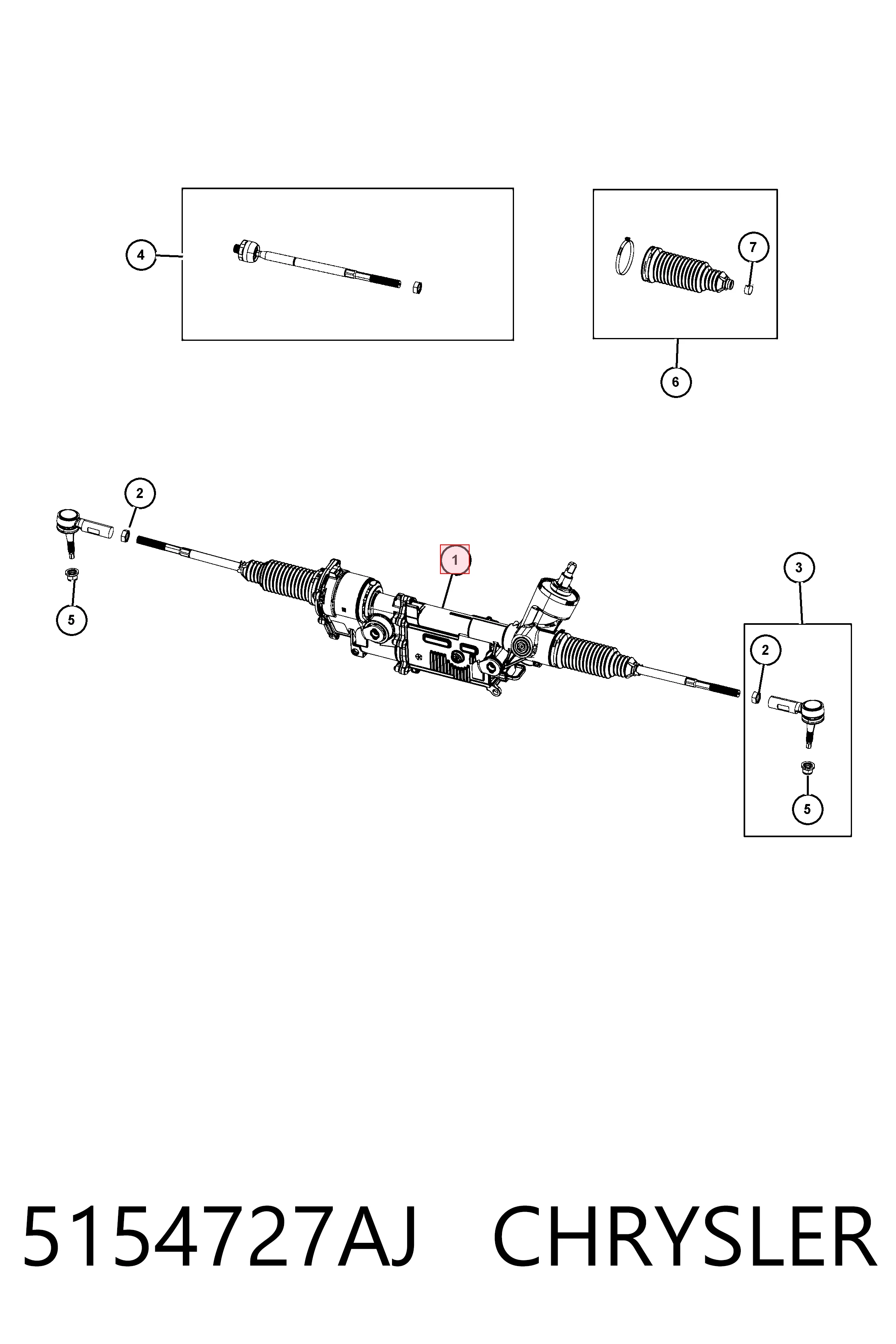 5154727AJ Chrysler Рейковий рульовий механізм