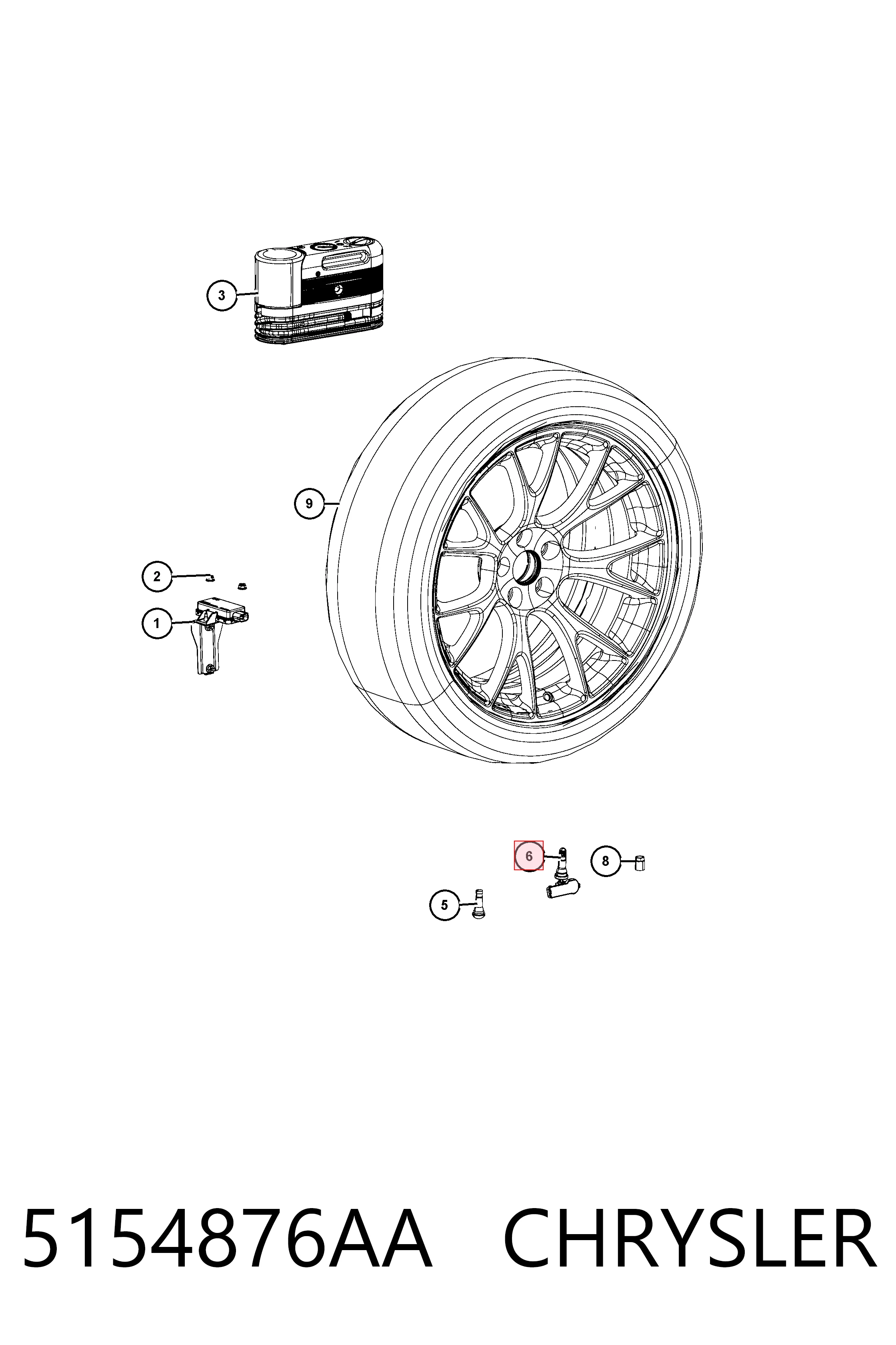5154876AA Chrysler Датчик шин