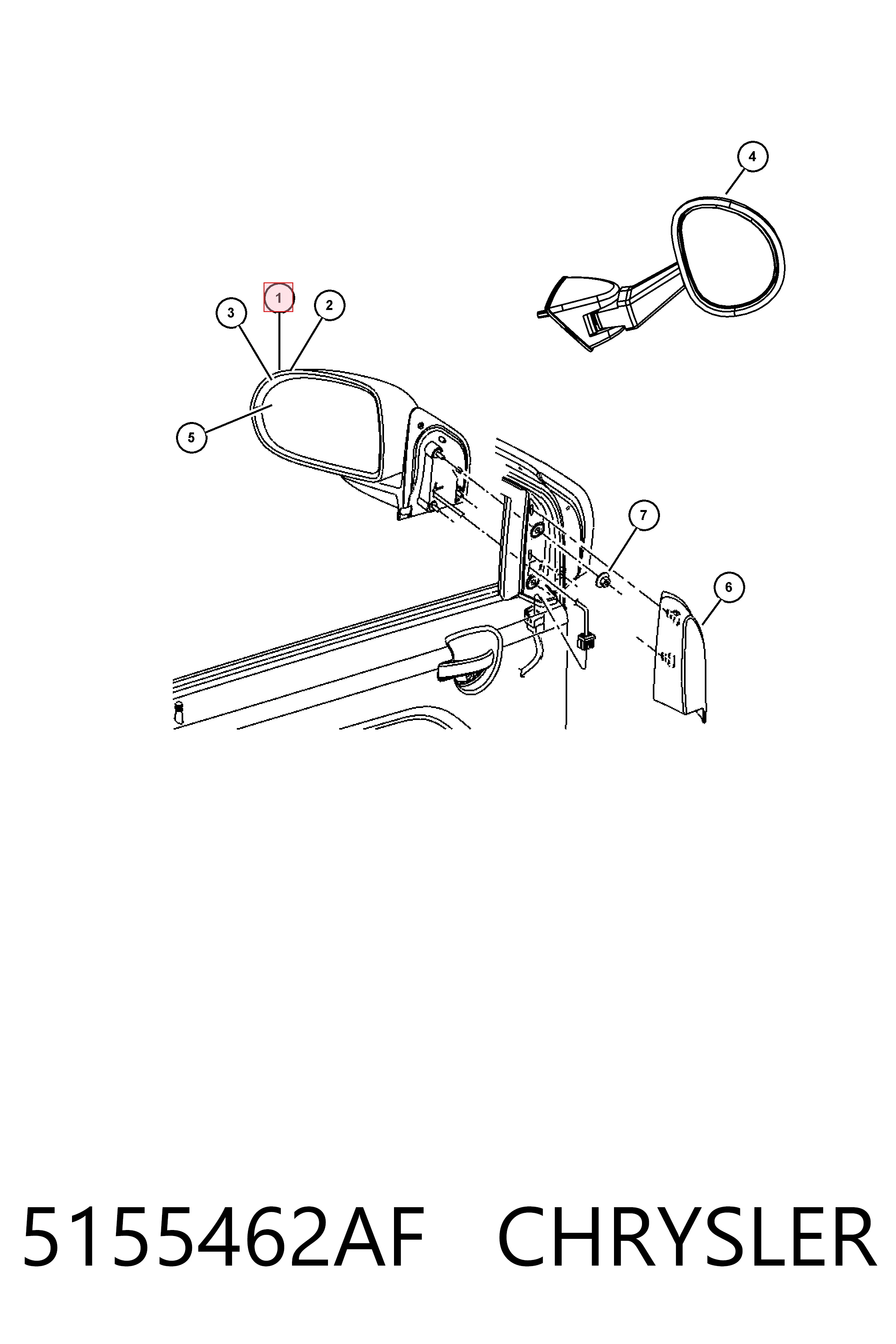 Купити K05155462AC Fiat/Alfa/Lancia Дзеркало праве