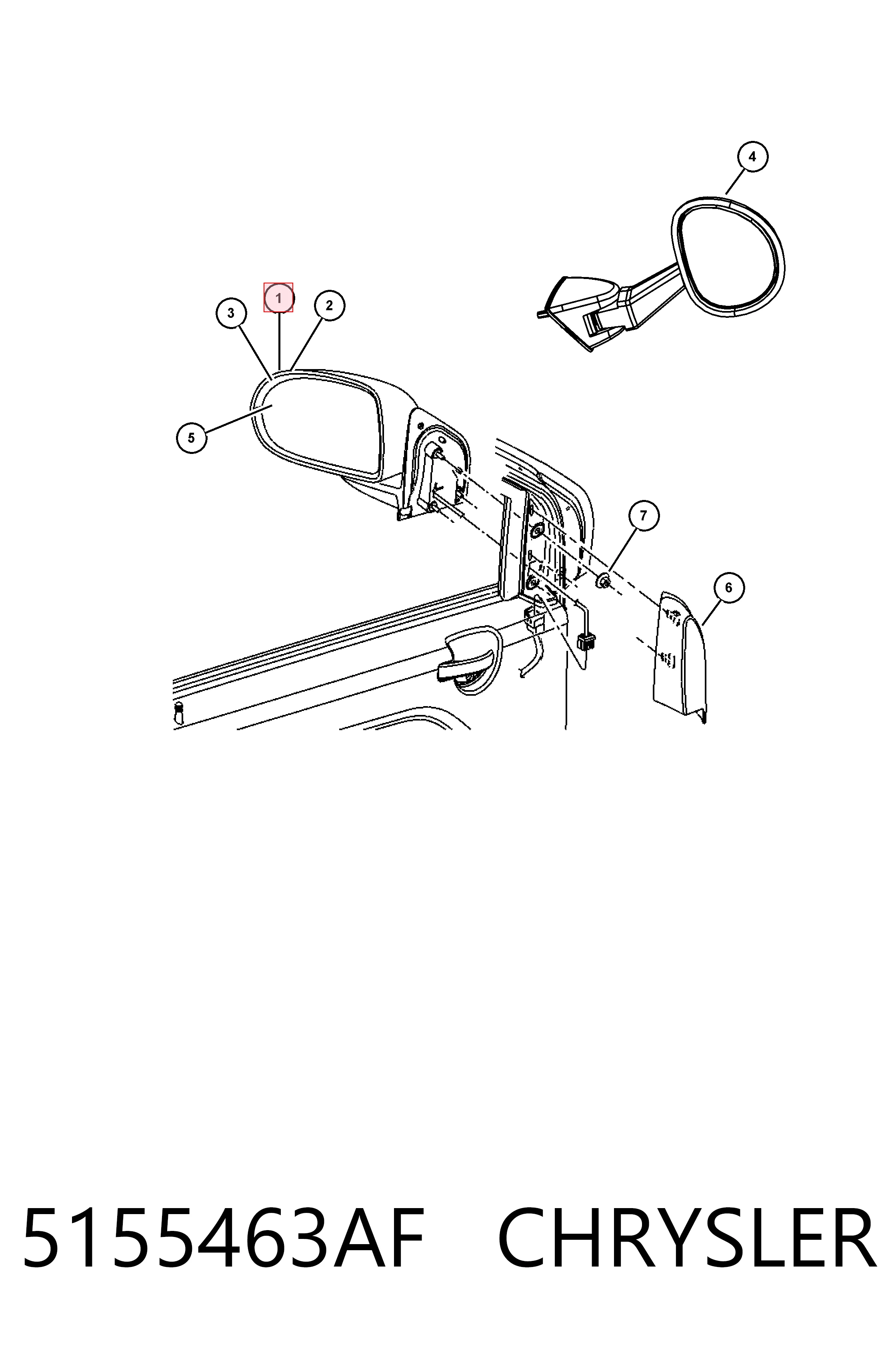 Дзеркало ліве Fiat/Alfa/Lancia K05155463AK