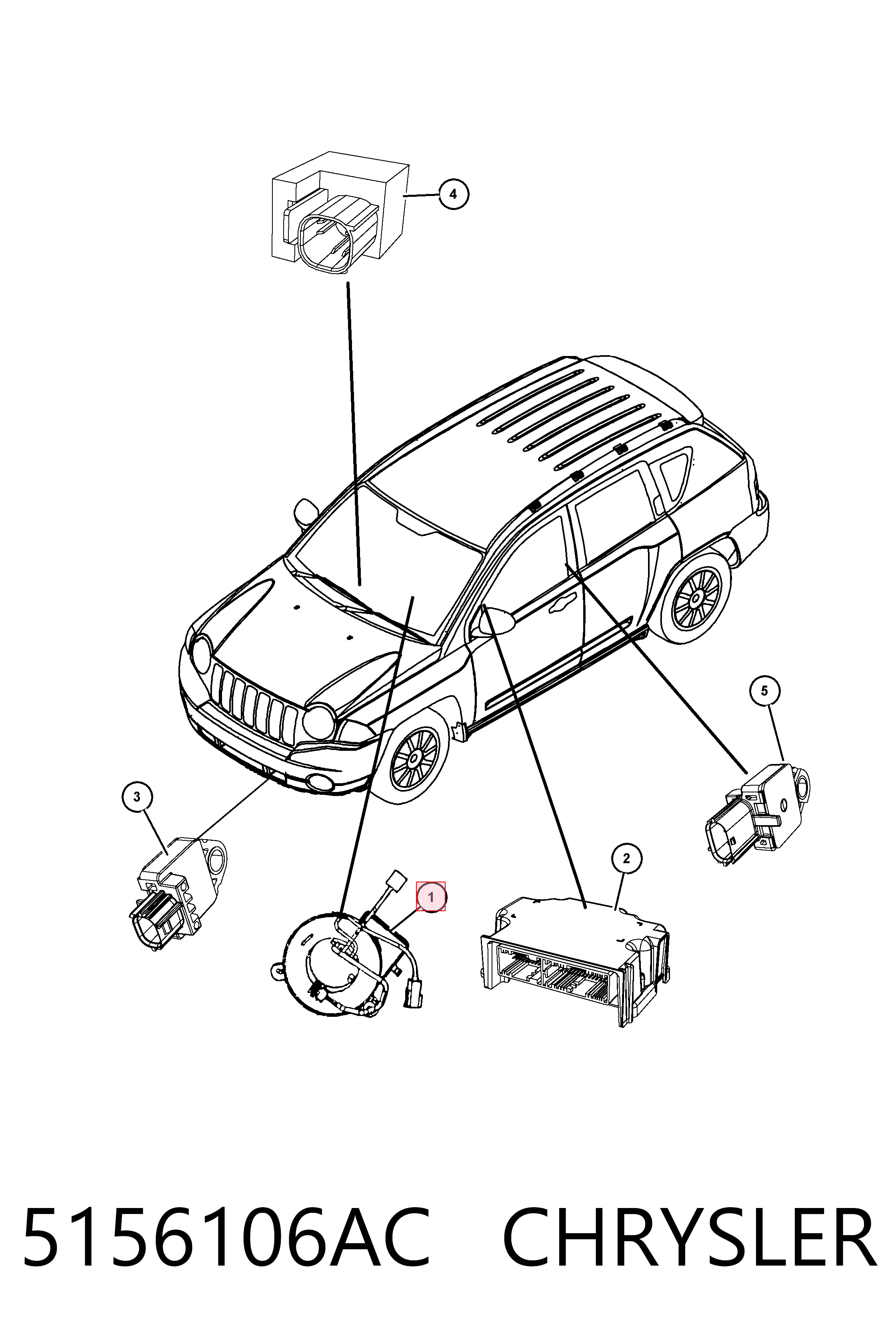 5156106AC Chrysler Шлейф Airbag