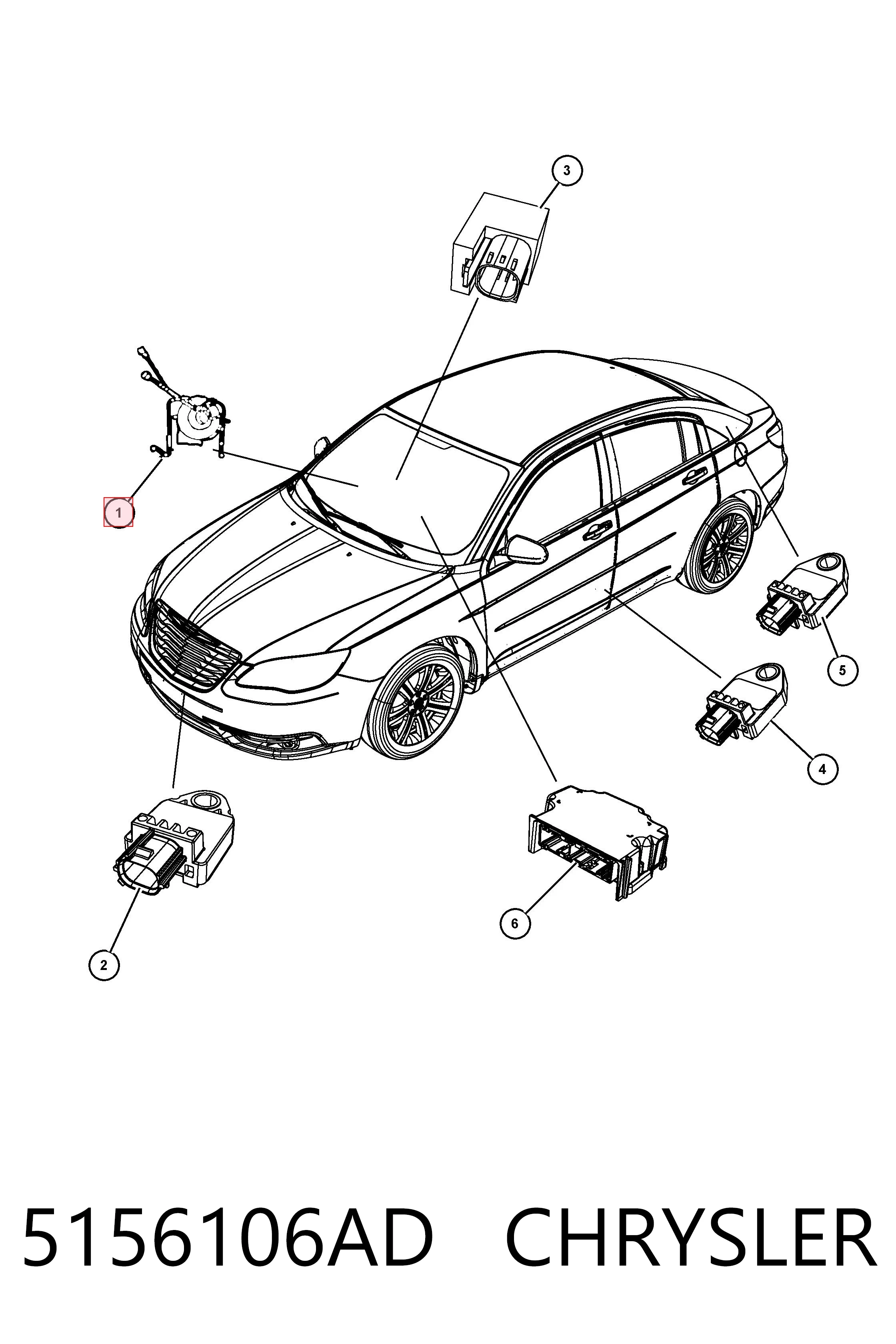 5156106AD Chrysler Шлейф Airbag