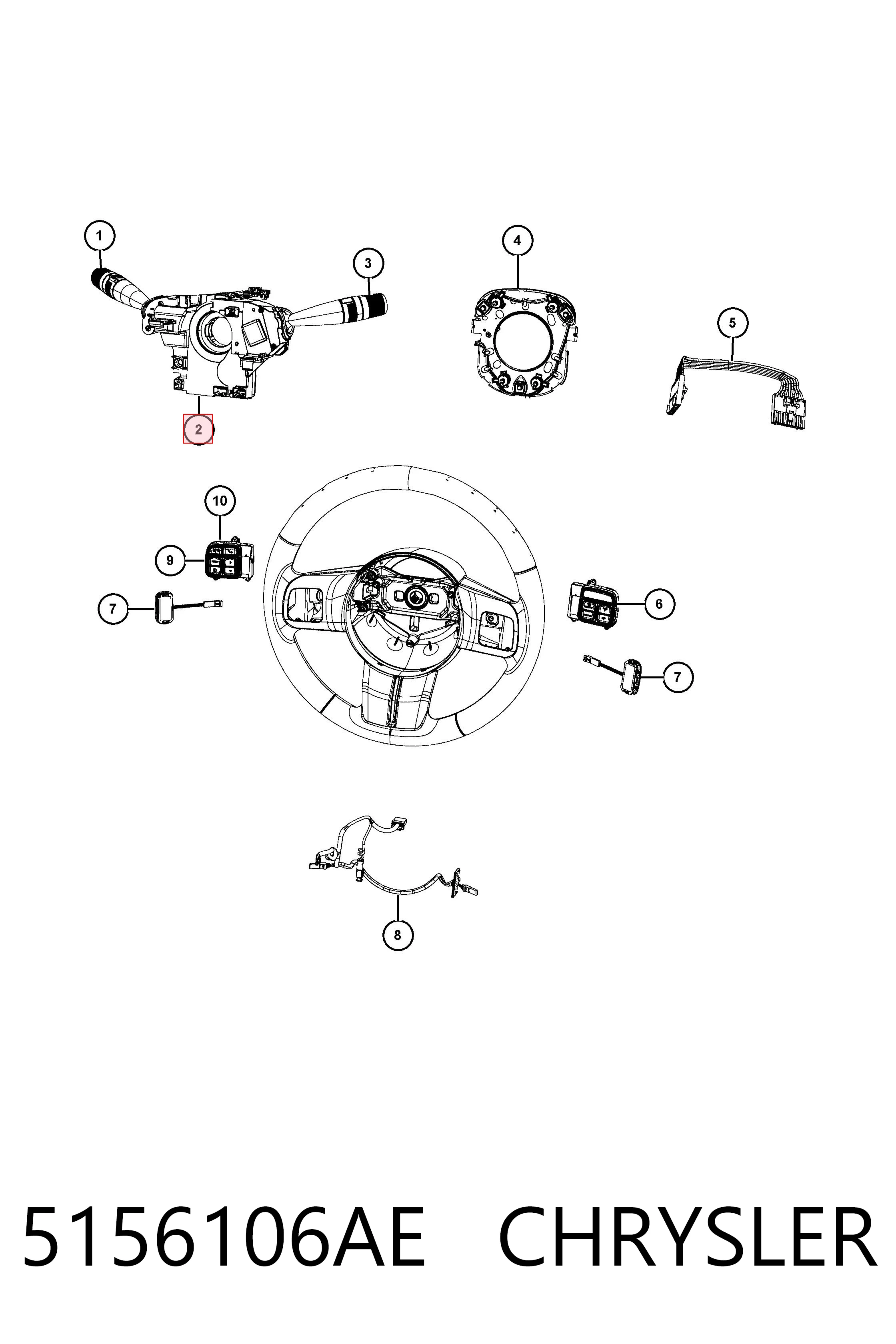 5156106AE Chrysler Шлейф Airbag