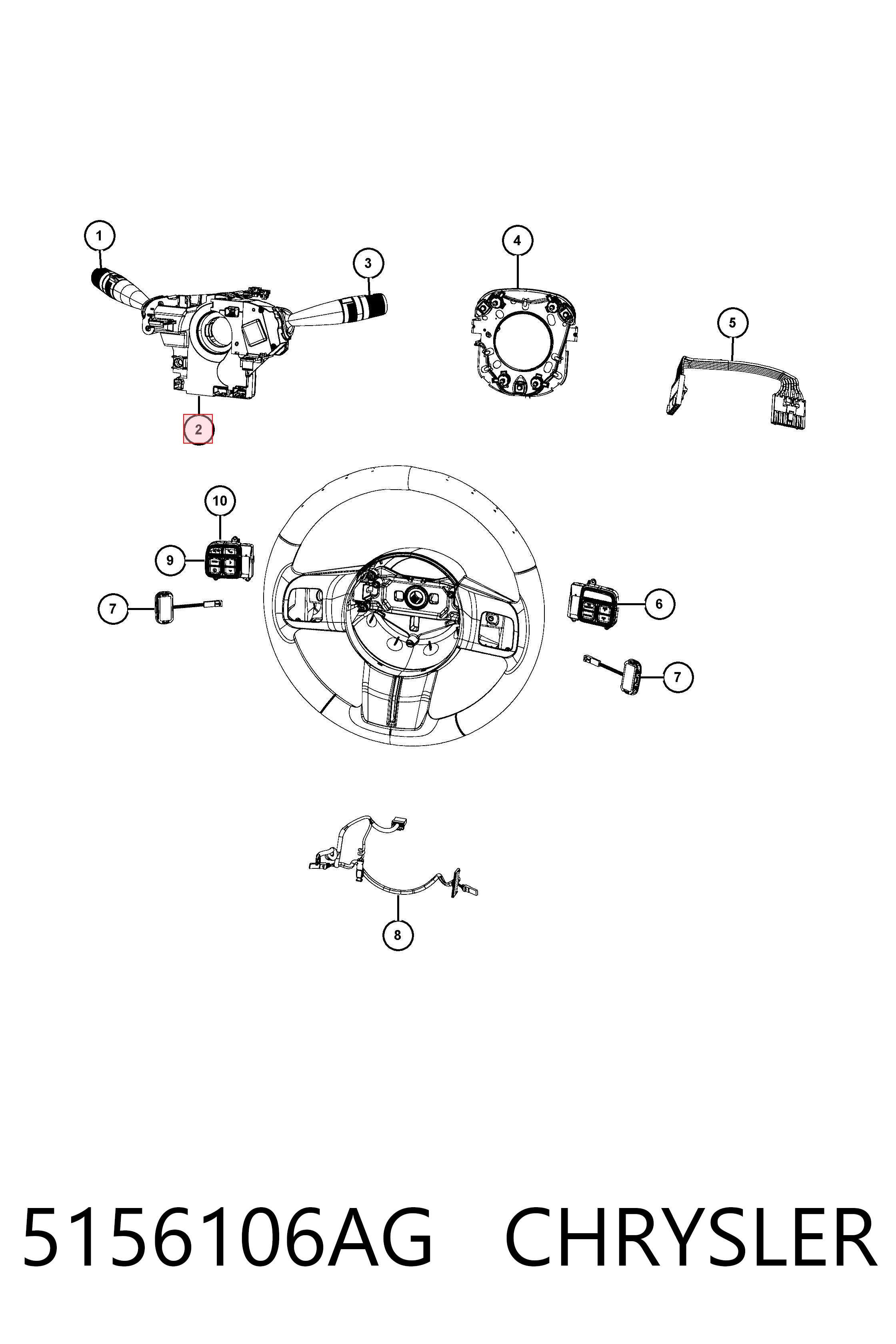 5156106AG Chrysler Шлейф Airbag