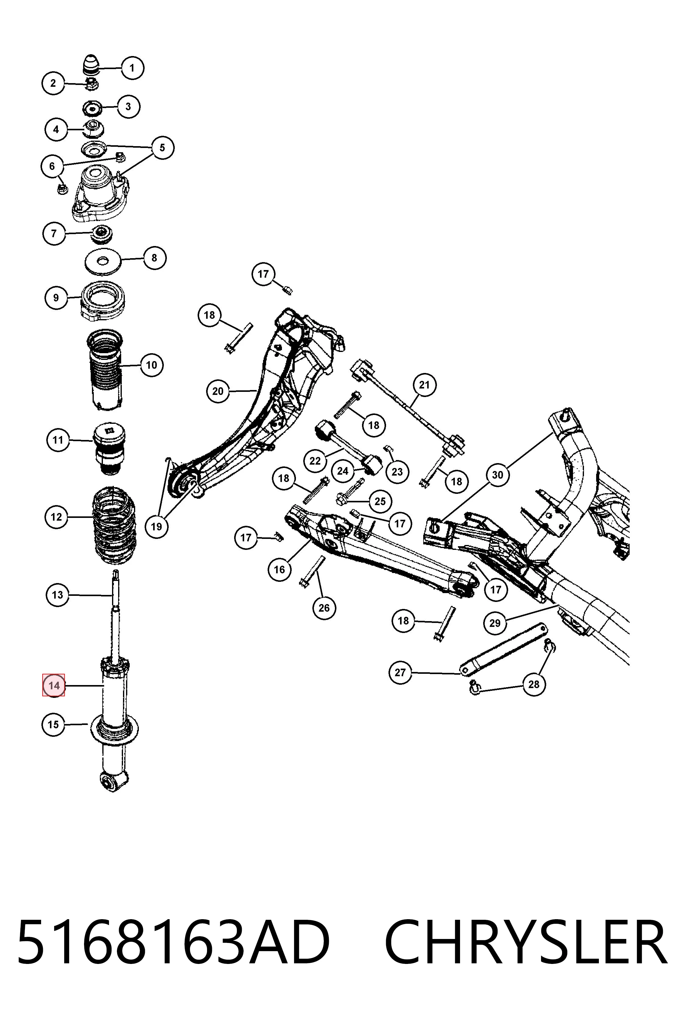 5168163AD Chrysler Амортизатори задні