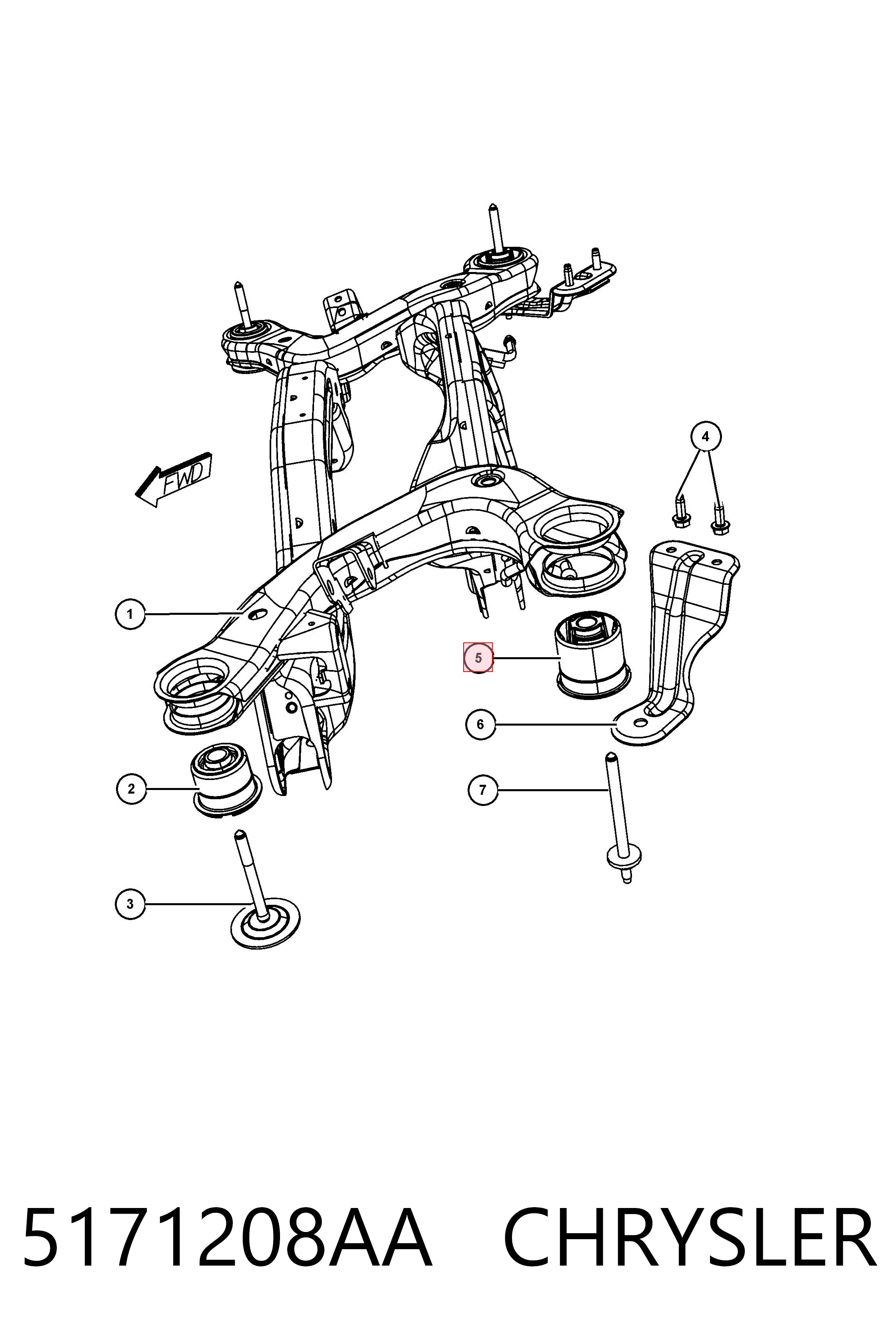 Сайлентблок задньої балки AP001982 PolyAuto