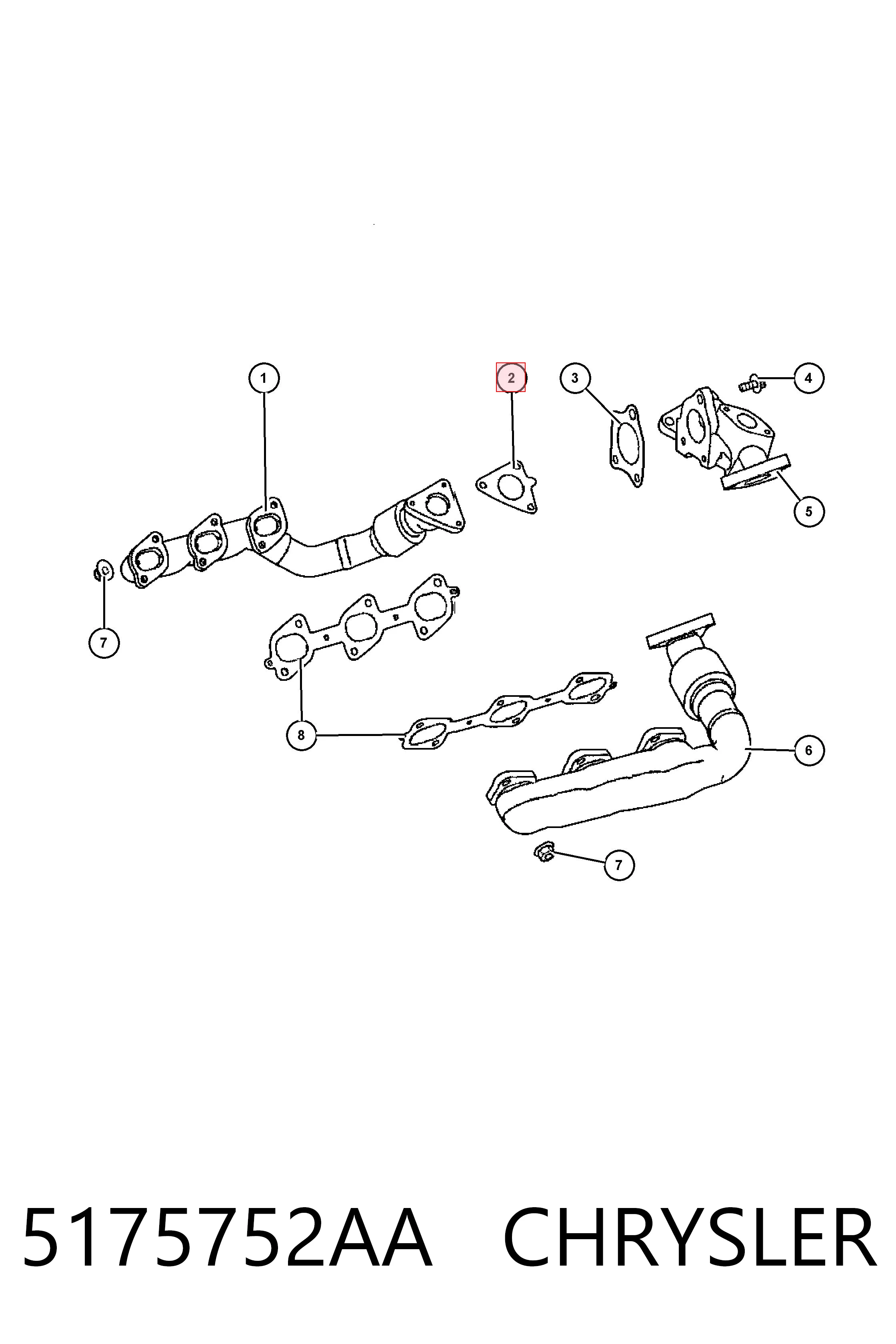 5175752AA Chrysler Прокладка турбіни вихлопних газів, випуск