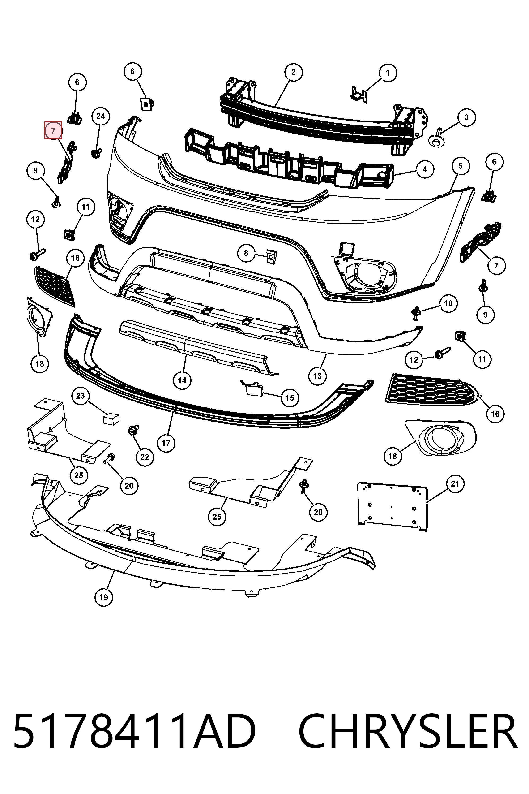 Купити PDG44006L KLARKSONAS Кронштейн бампера переднього, лівий