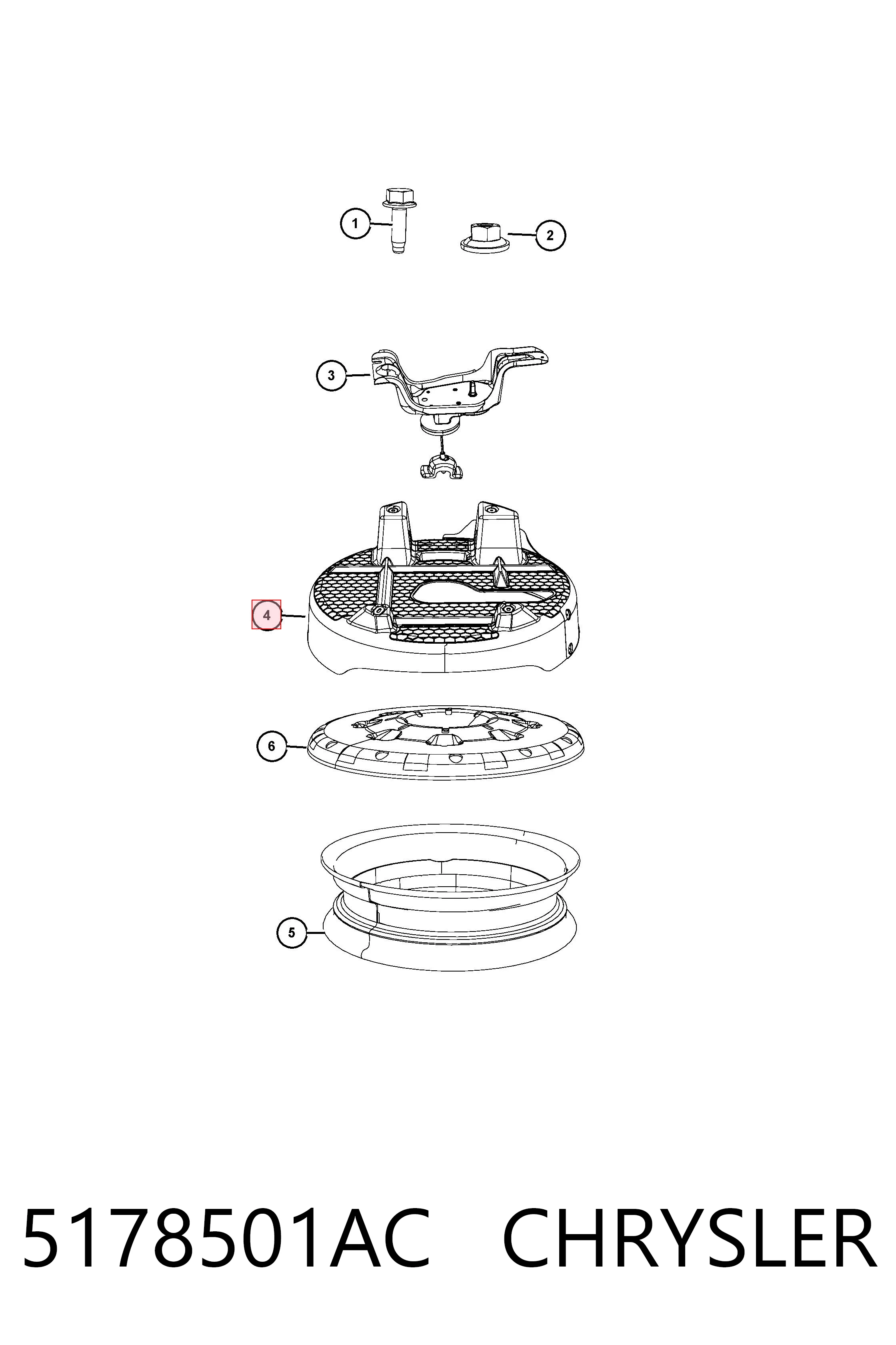 5178501AC Chrysler Кришка люка запасного колеса