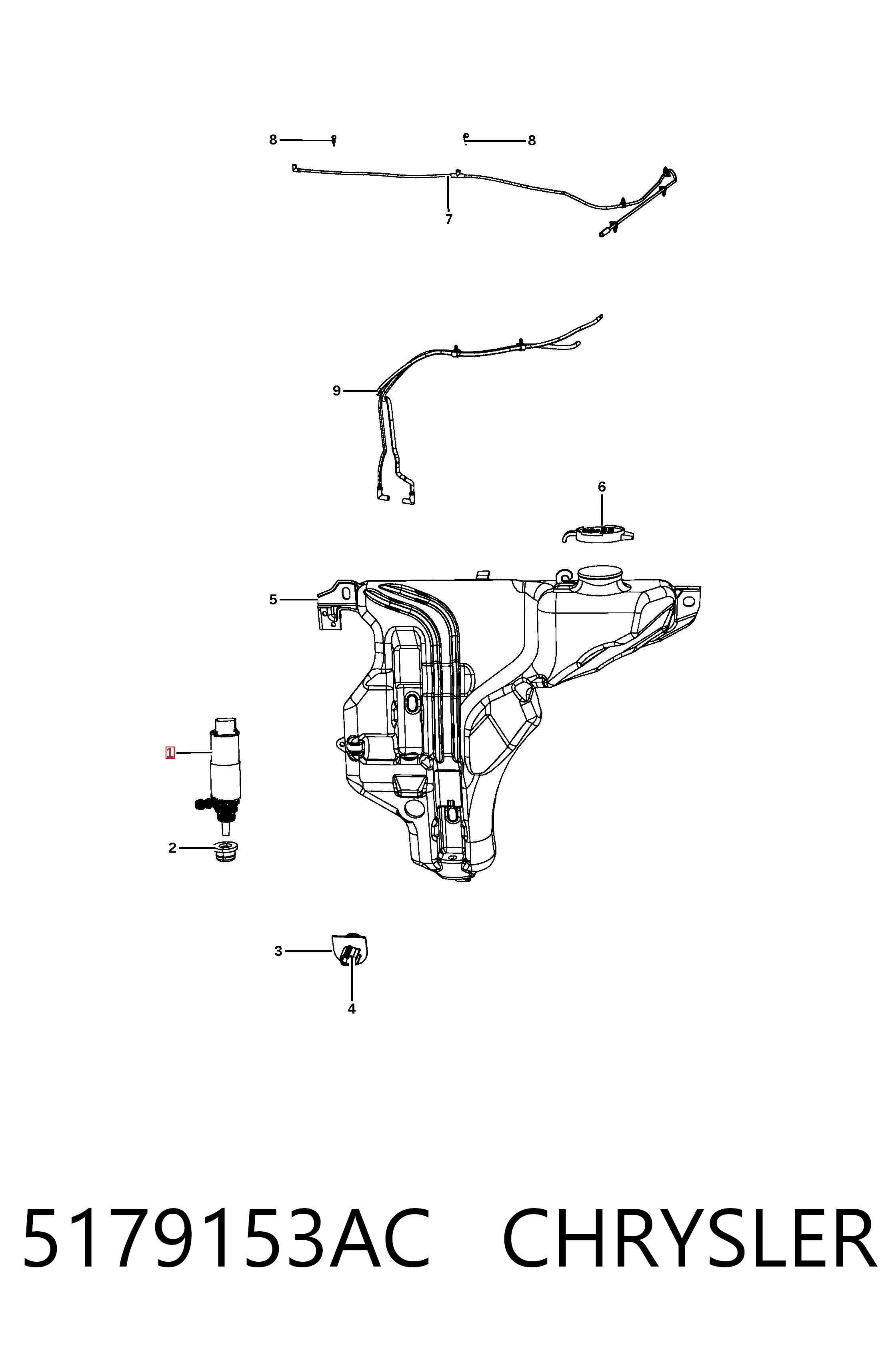 5179153AC Chrysler Мотор омивача