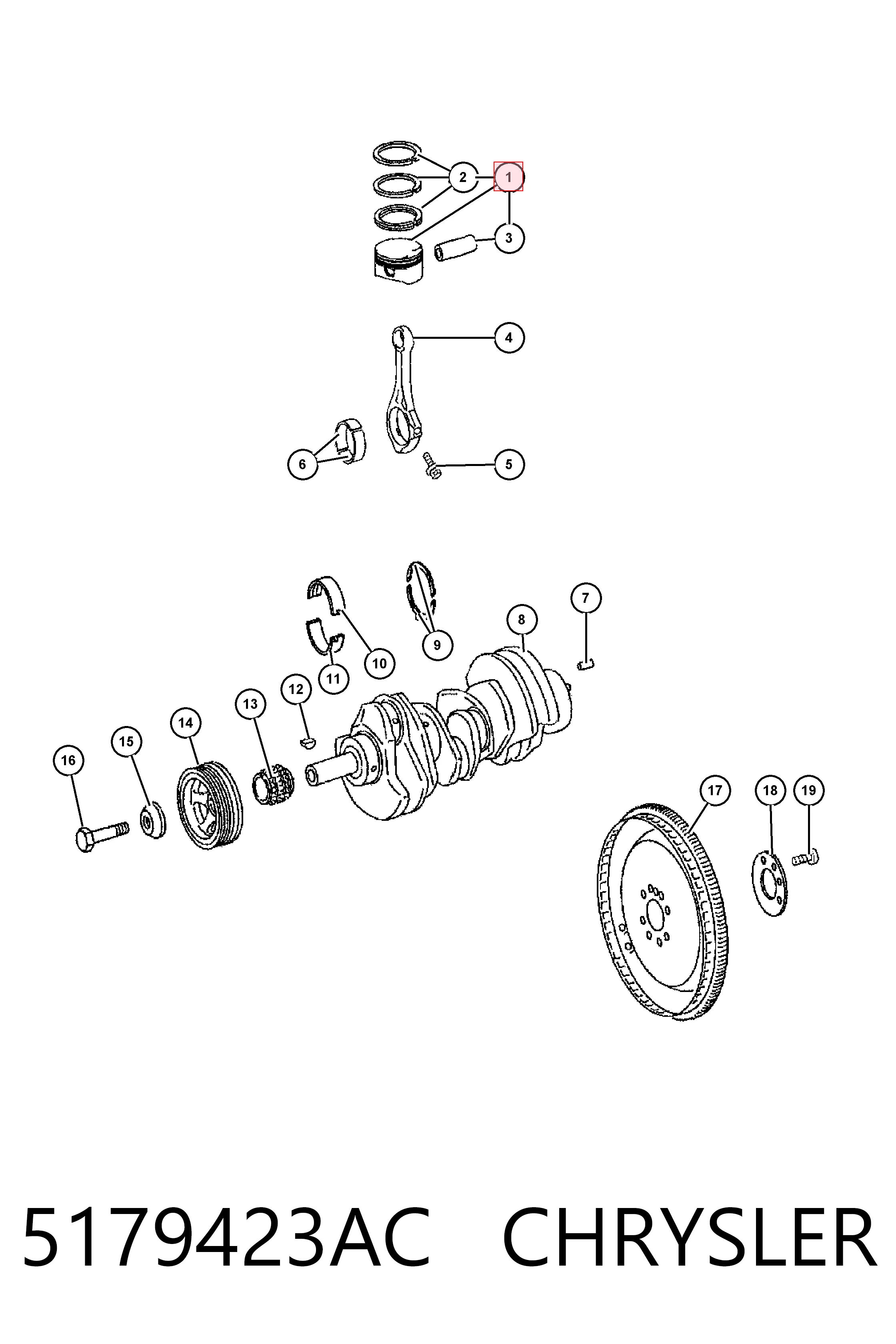  Fiat/Alfa/Lancia K05179423AB ціна, від 42.37 USD